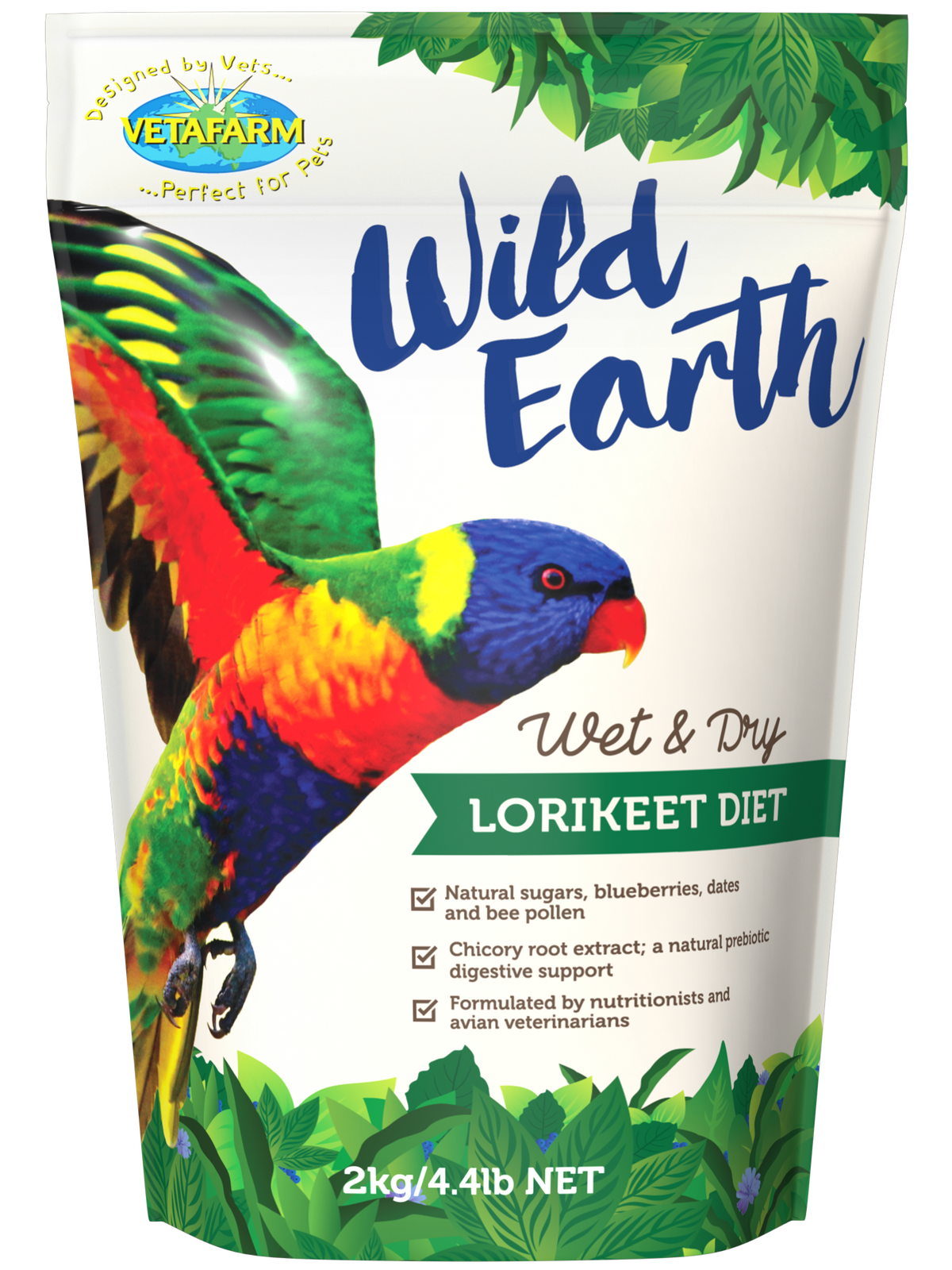 Vetafarm Wild Earth lorikeet diet 2kg – front of pack