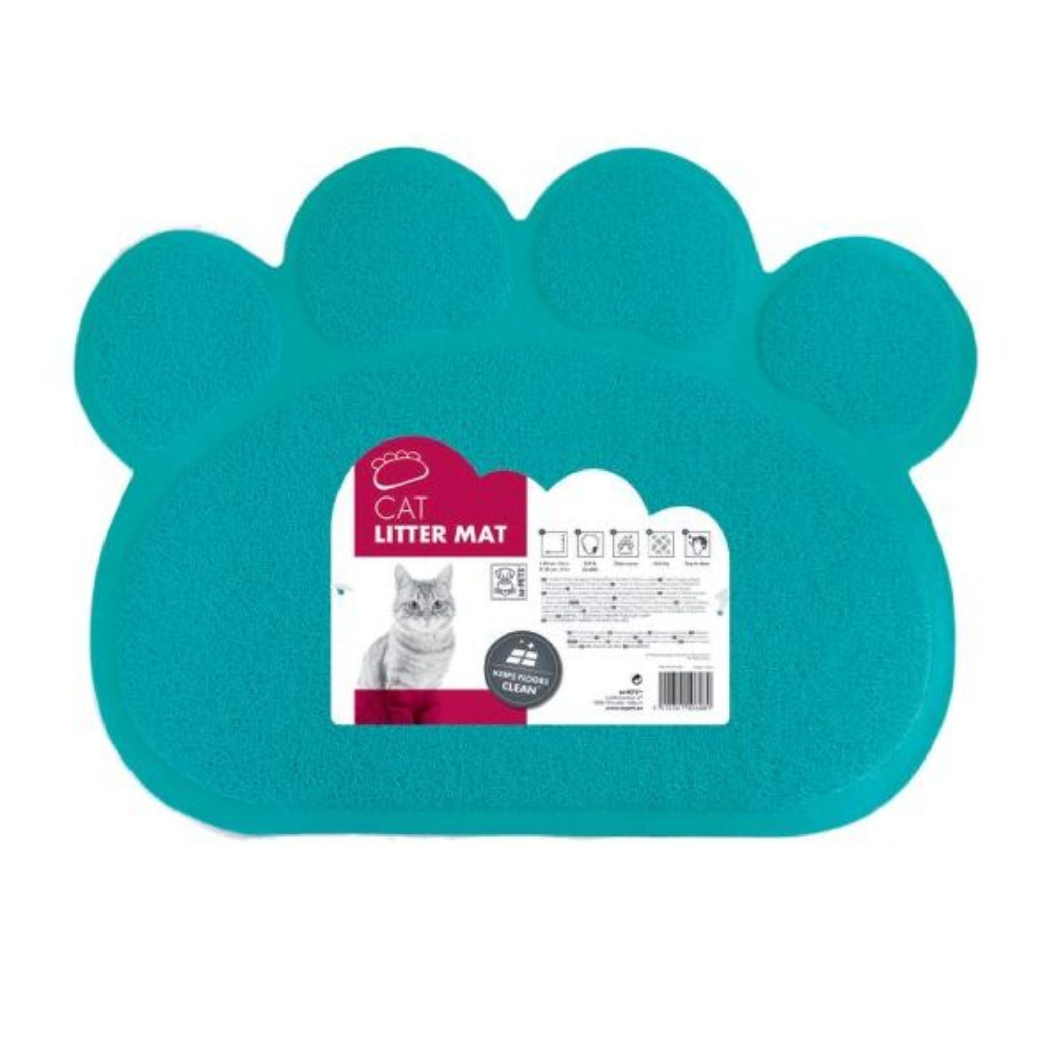 M-Pets Cat Litter Mat Paw 60x45cm - Blue | PeekAPaw Pet Supplies