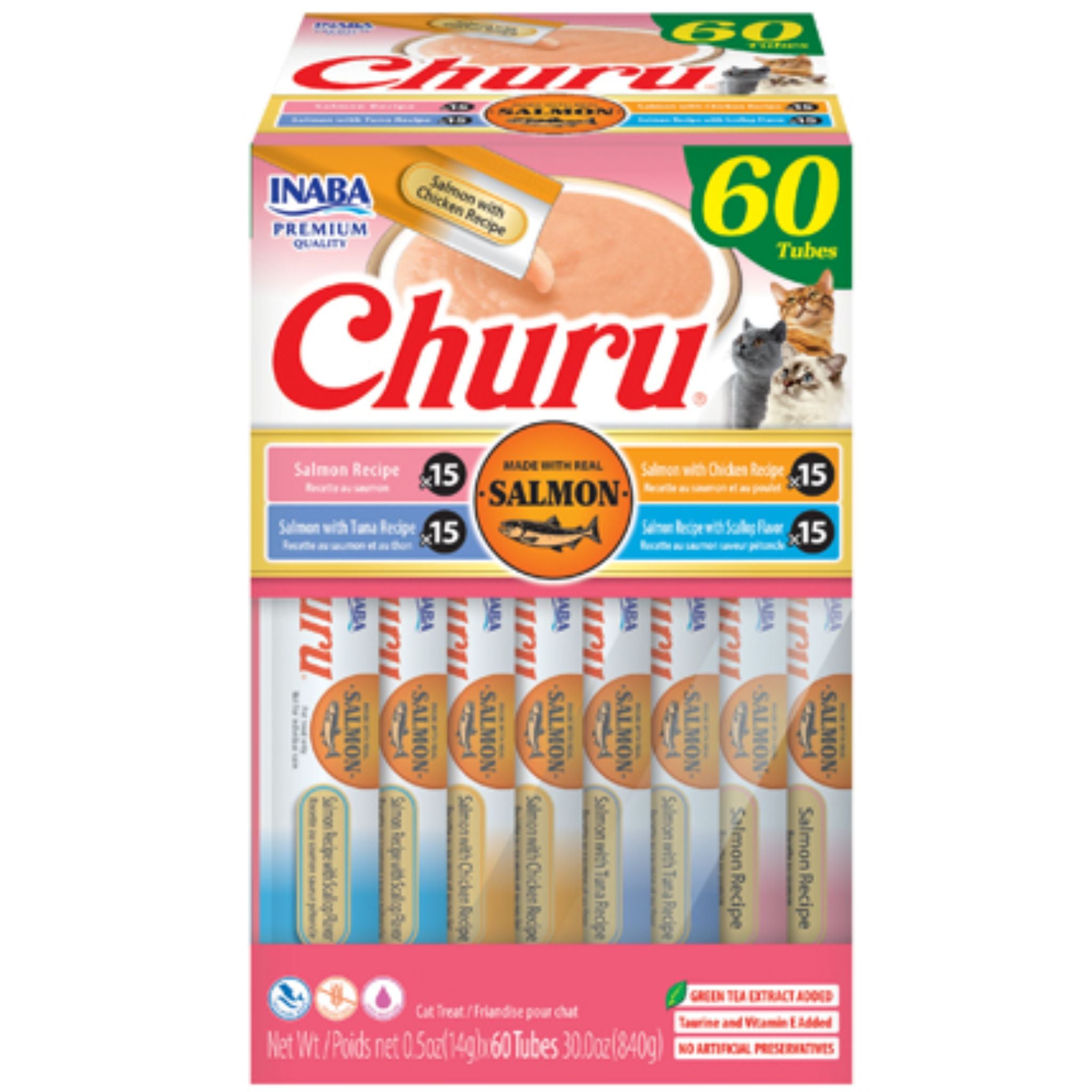 Inaba Cat Treat Churu Puree Salmon Varieties