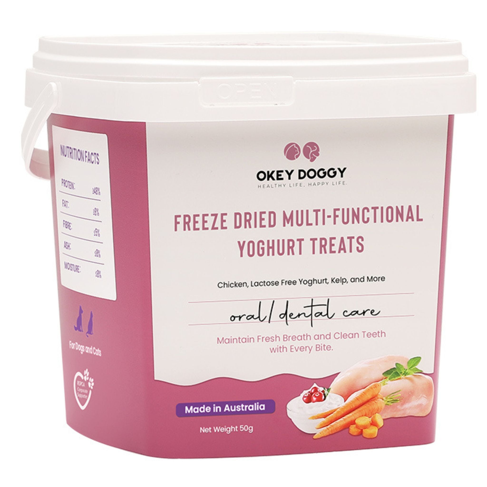 Okey Doggy Freeze Dried Multi-Functional Yoghurt Treats for Dogs & Cats Oral Dental Care