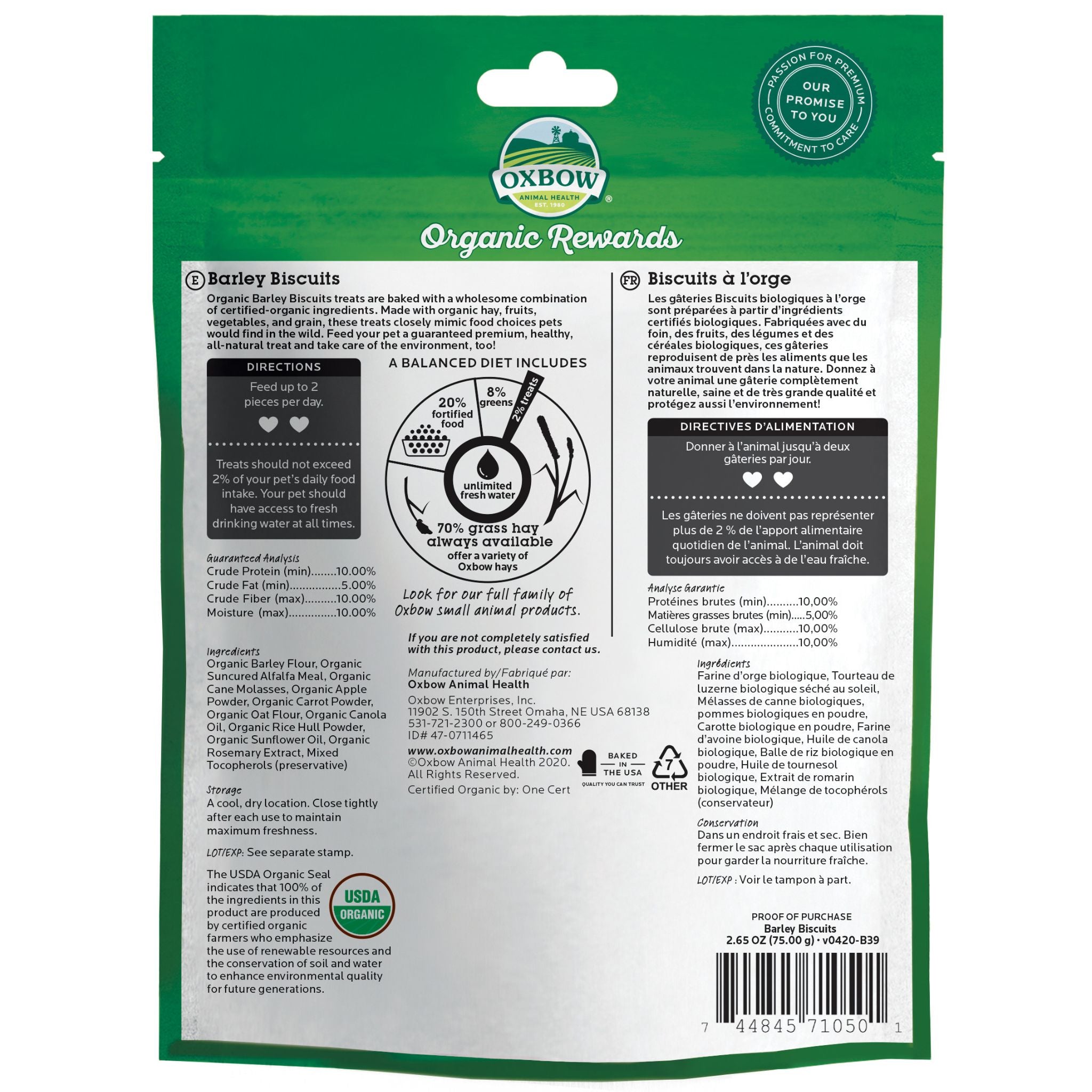 Oxbow Organic Rewards Barley Biscuits