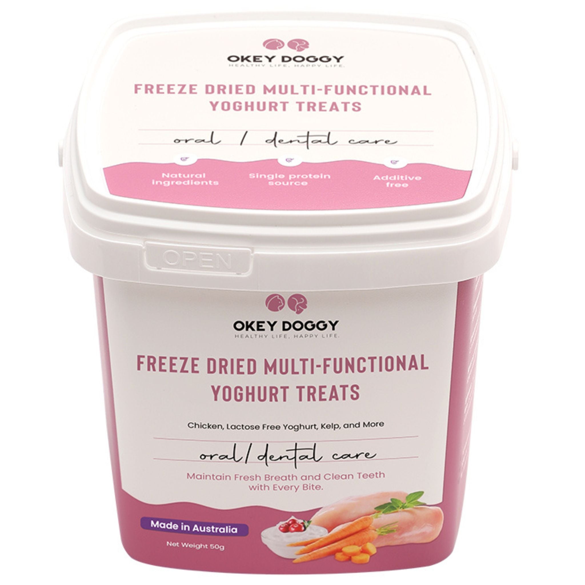 Okey Doggy Freeze Dried Multi-Functional Yoghurt Treats for Dogs & Cats Oral Dental Care