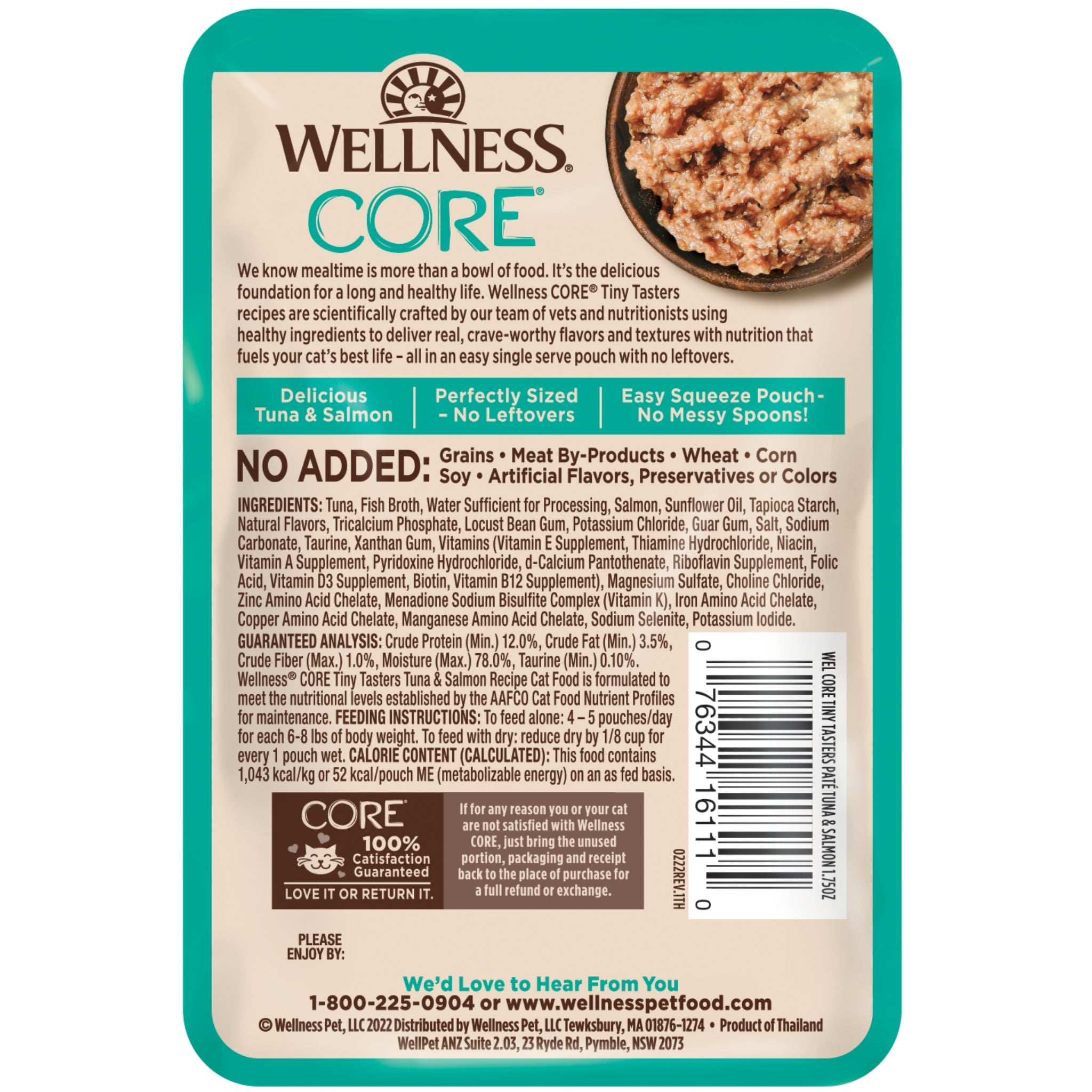 Wellness Core Wet Cat Food Tiny Tasters Tuna & Salmon Pate