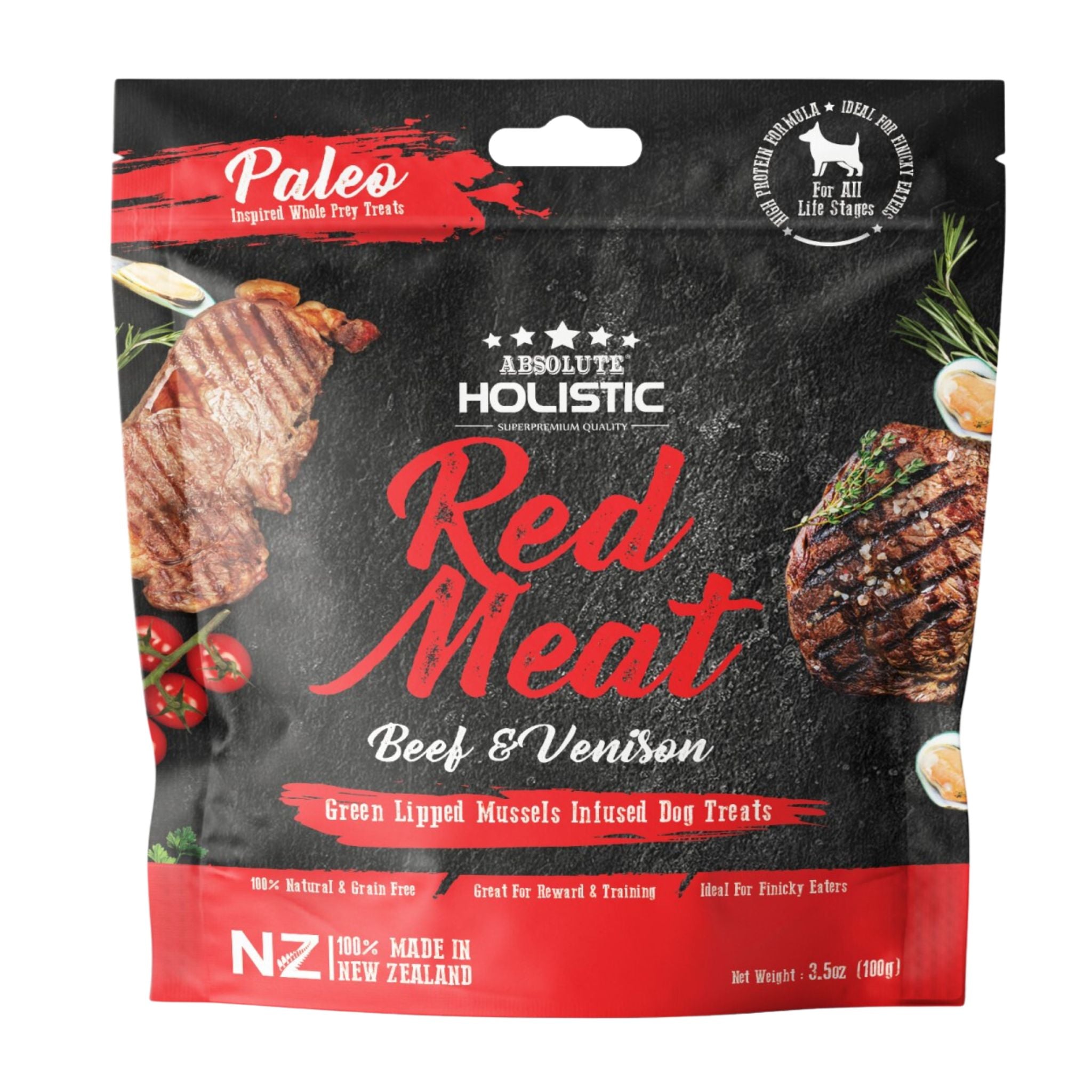 Absolute Holistic Air Dried Dog Treats Red Meat Beef & Venison