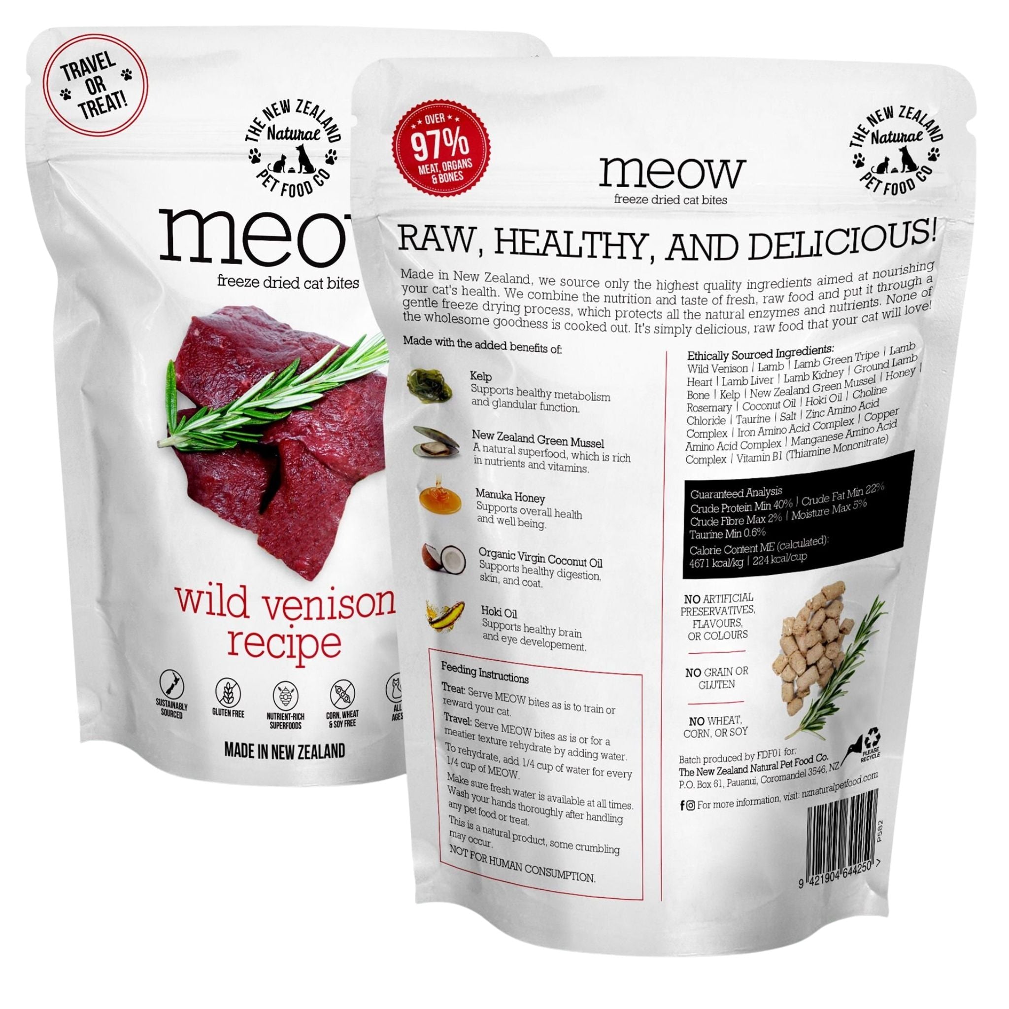 The New Zealand Natural Meow Freeze Dried Cat Treat Wild Venison