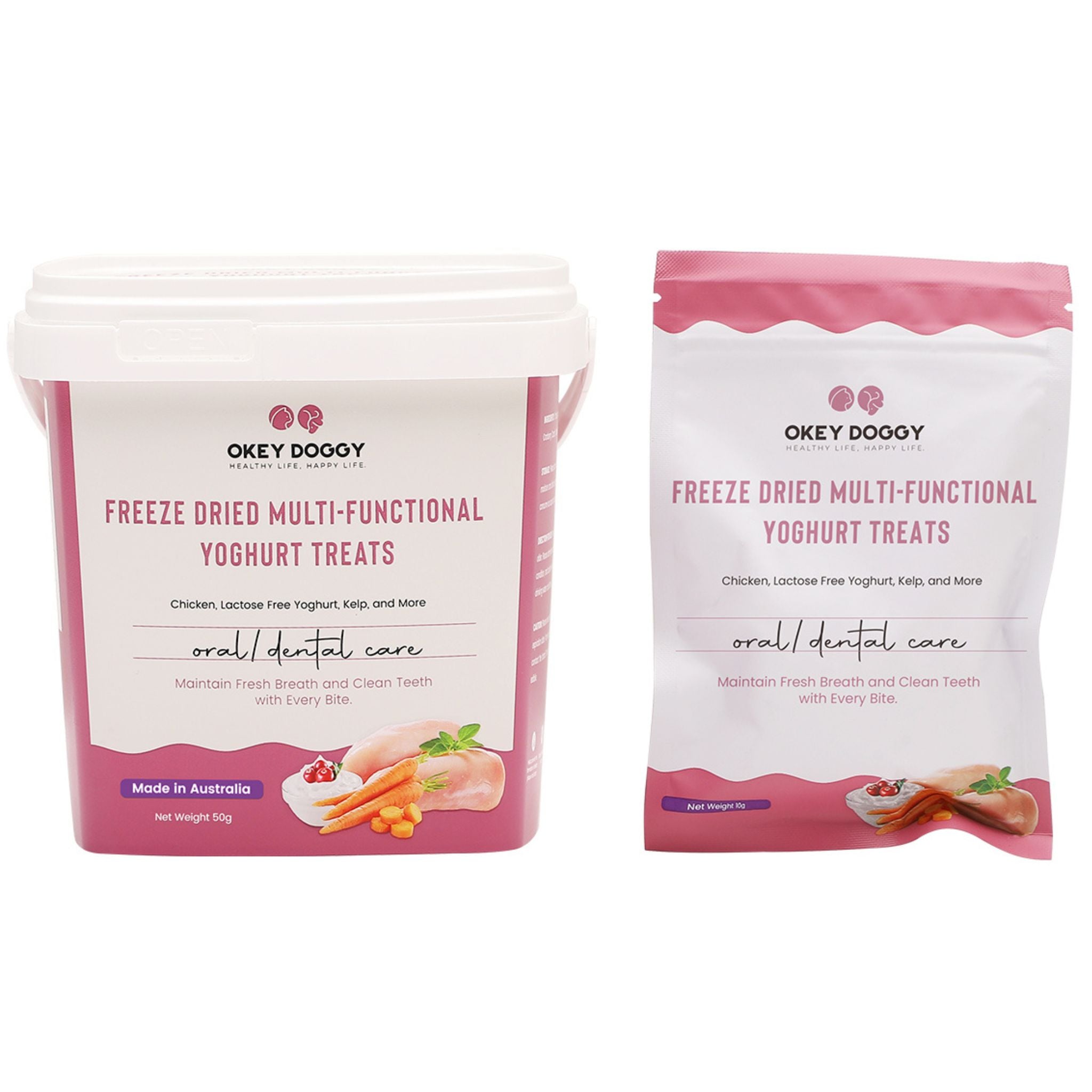 Okey Doggy Freeze Dried Multi-Functional Yoghurt Treats for Dogs & Cats Oral Dental Care