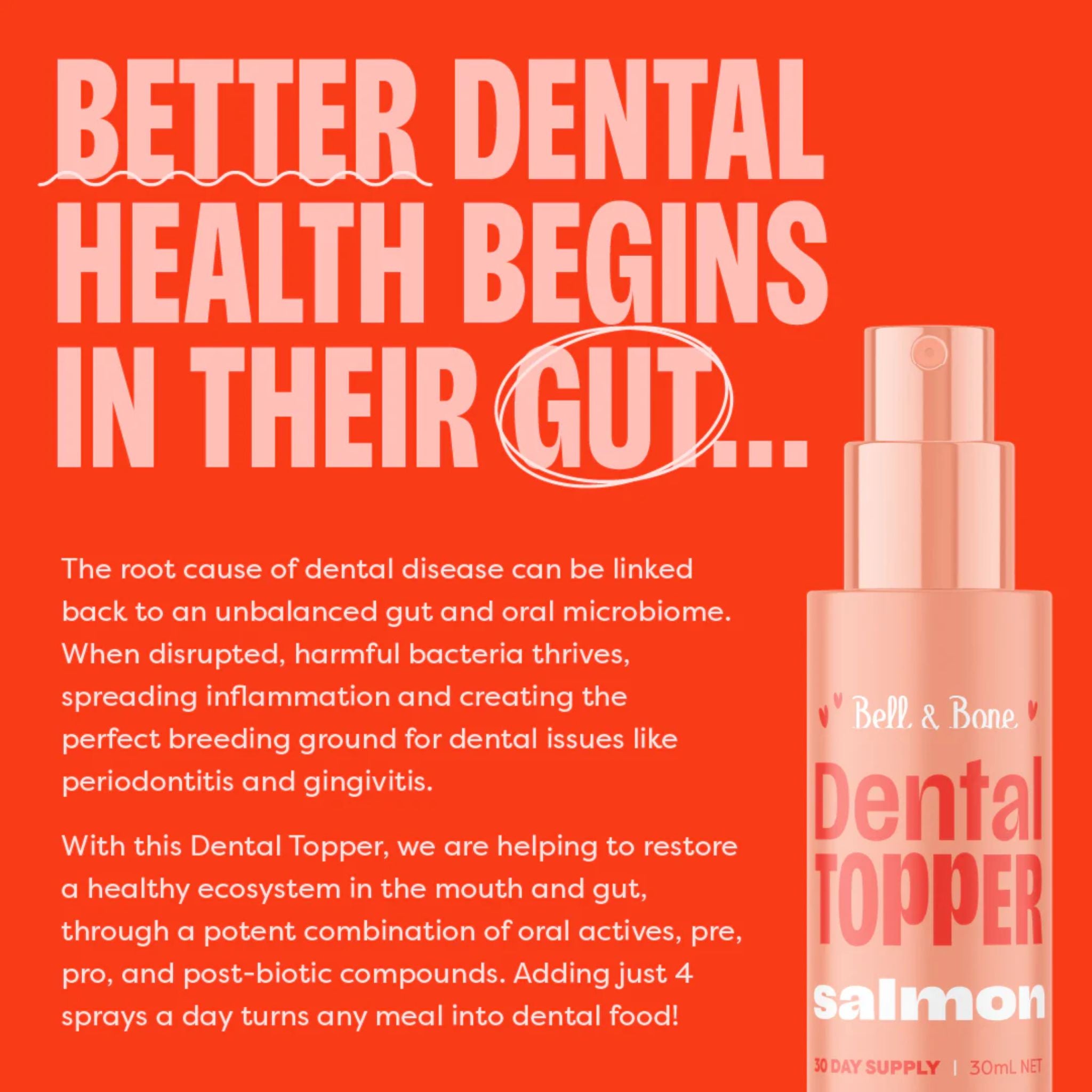 Bell and Bone Dog Dental Topper - Salmon