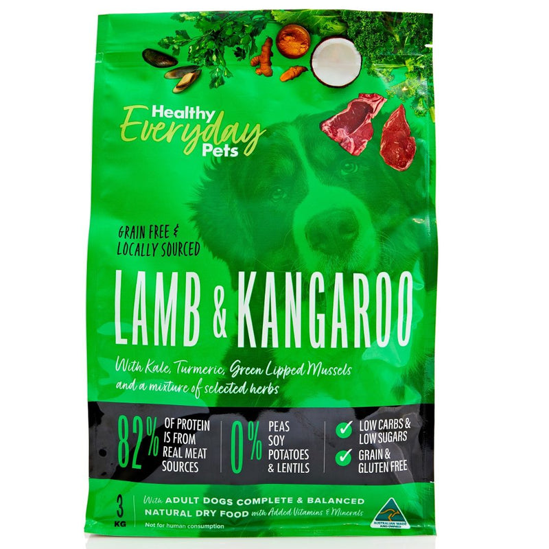 Healthy Everyday Pets Dry Dog Food Lamb & Kangaroo - 3kg | PeekAPaw Pet Supplies