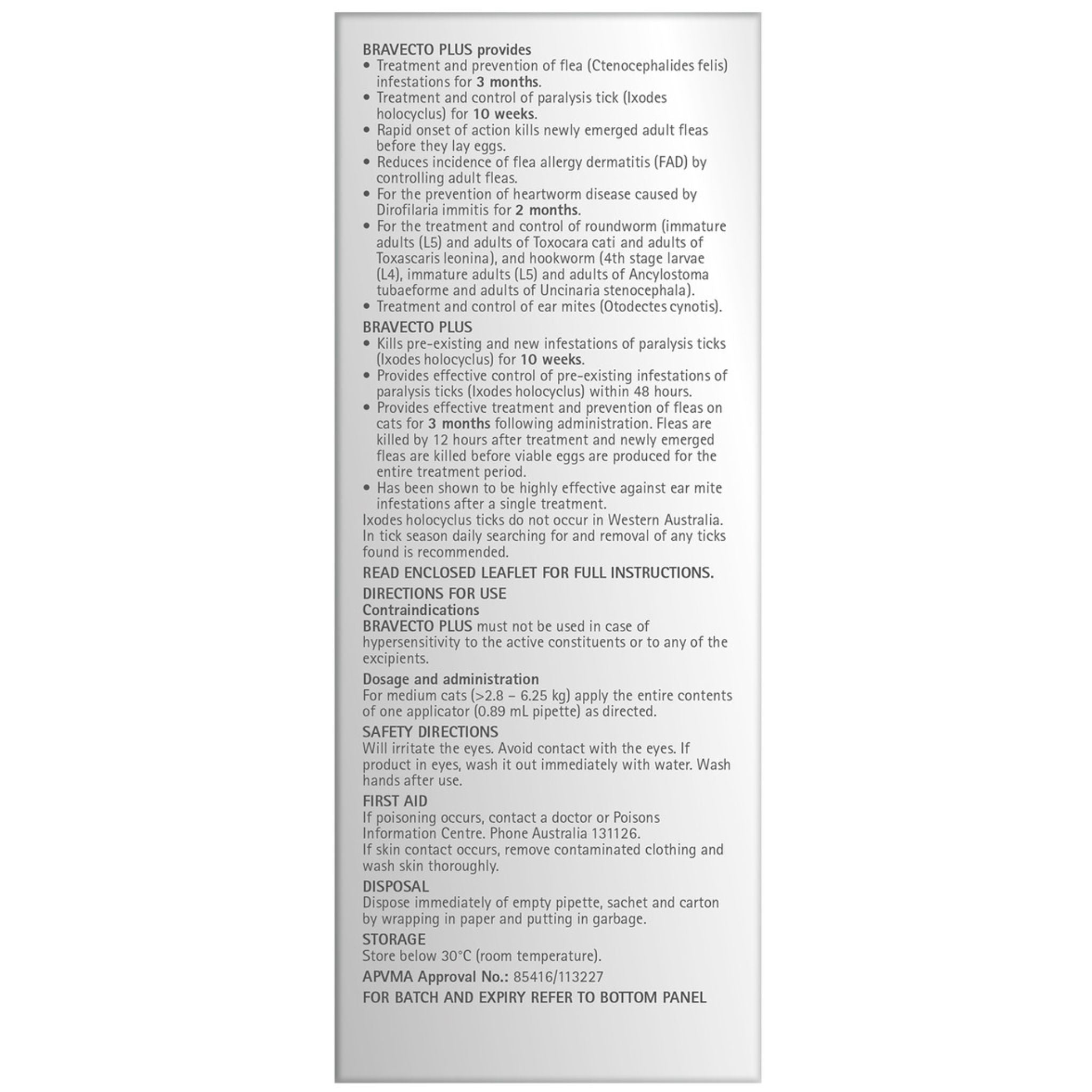 Bravecto Cat Plus Purple 6.25-12.5kg 1 pack