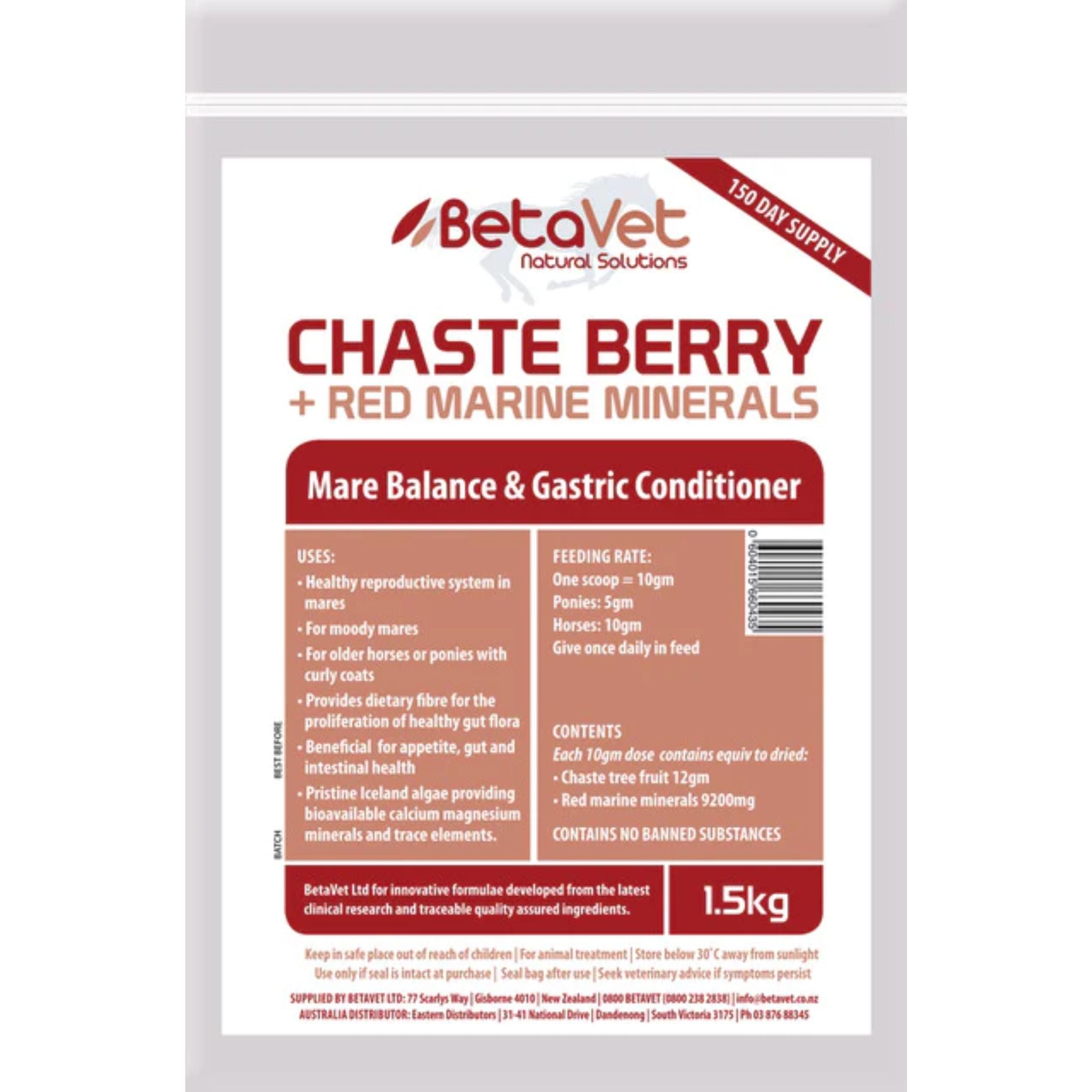 BetaVet Natural Solutions Chaste Berry + Red Marine Minerals for Horses