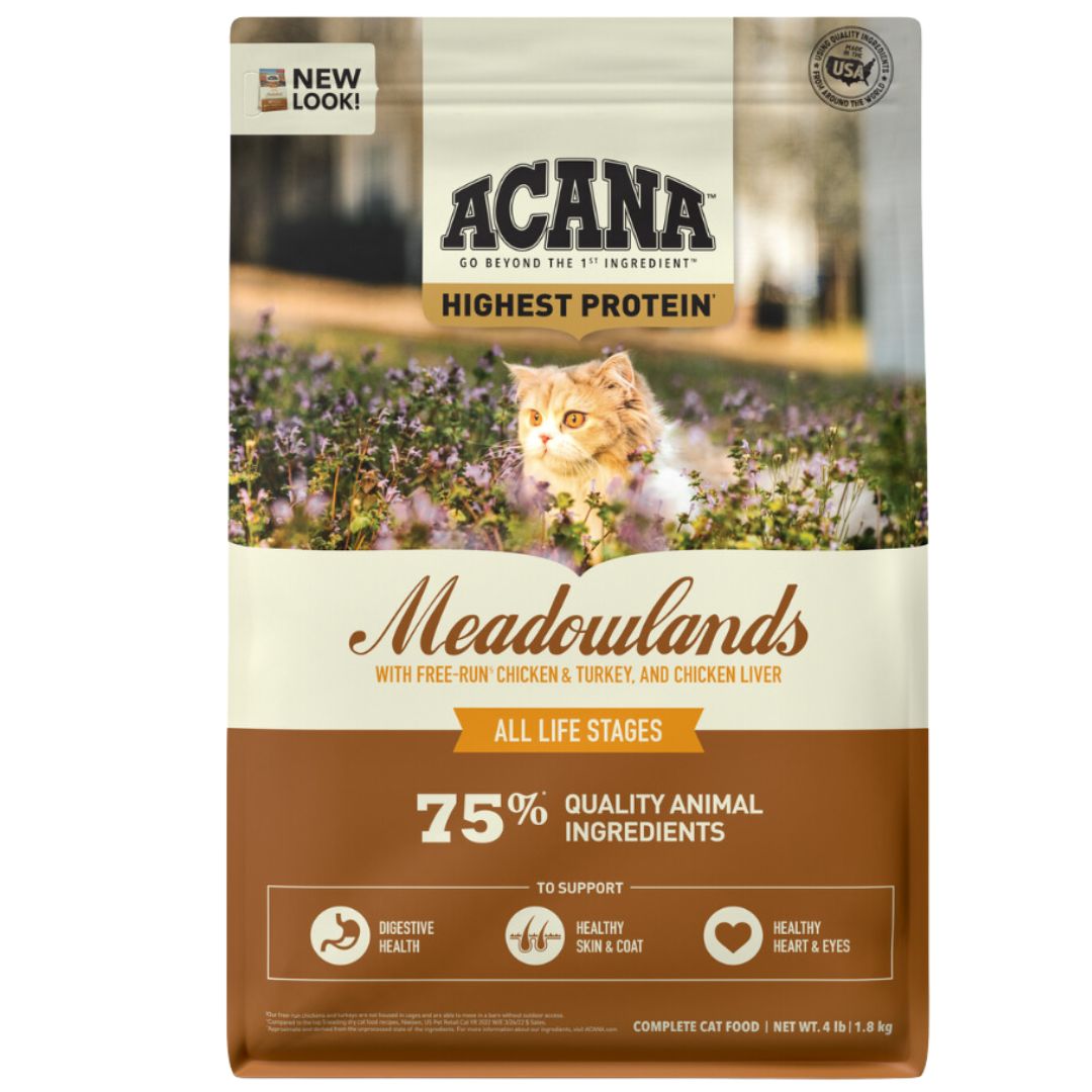 ACANA Dry Cat Food Meadowlands - Chicken & Turkey - 1.8kg | PeekAPaw Pet Supplies