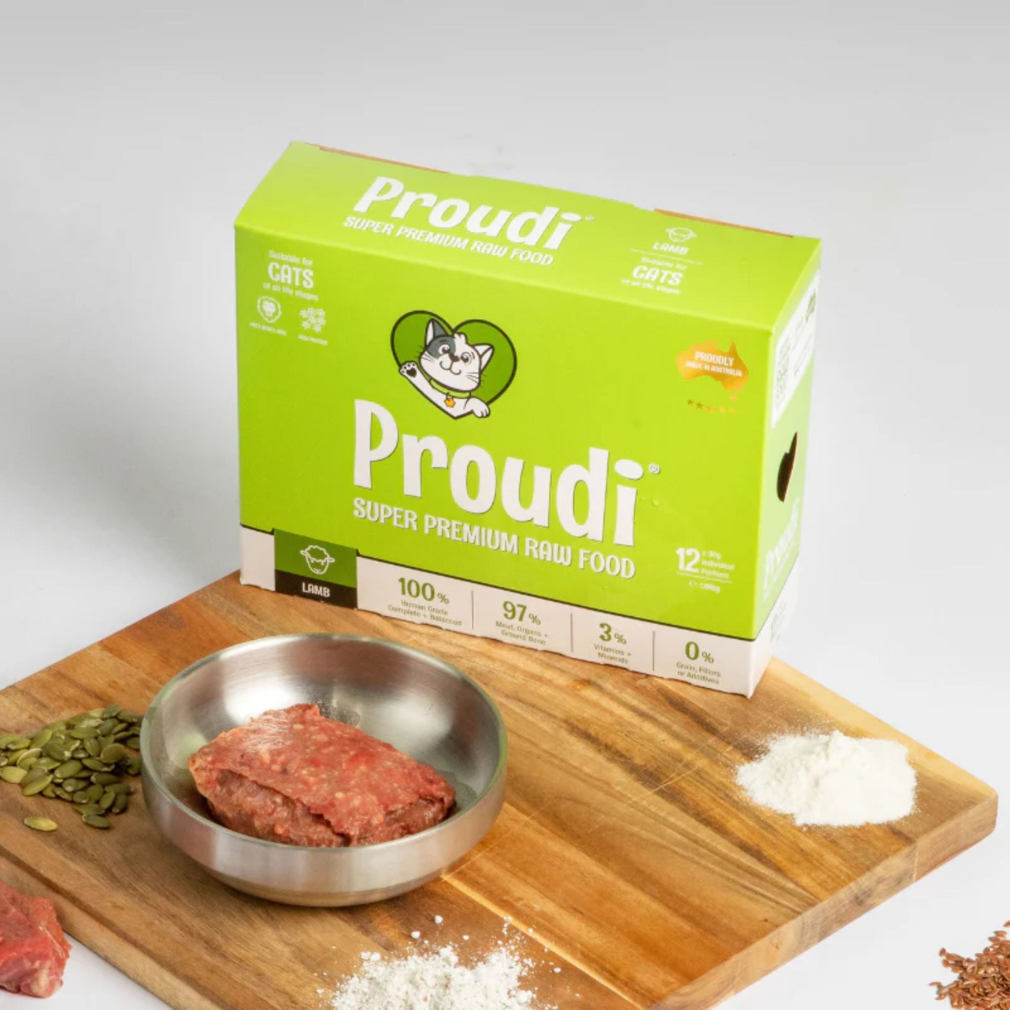 Proudi Lamb Raw Patties for Cats