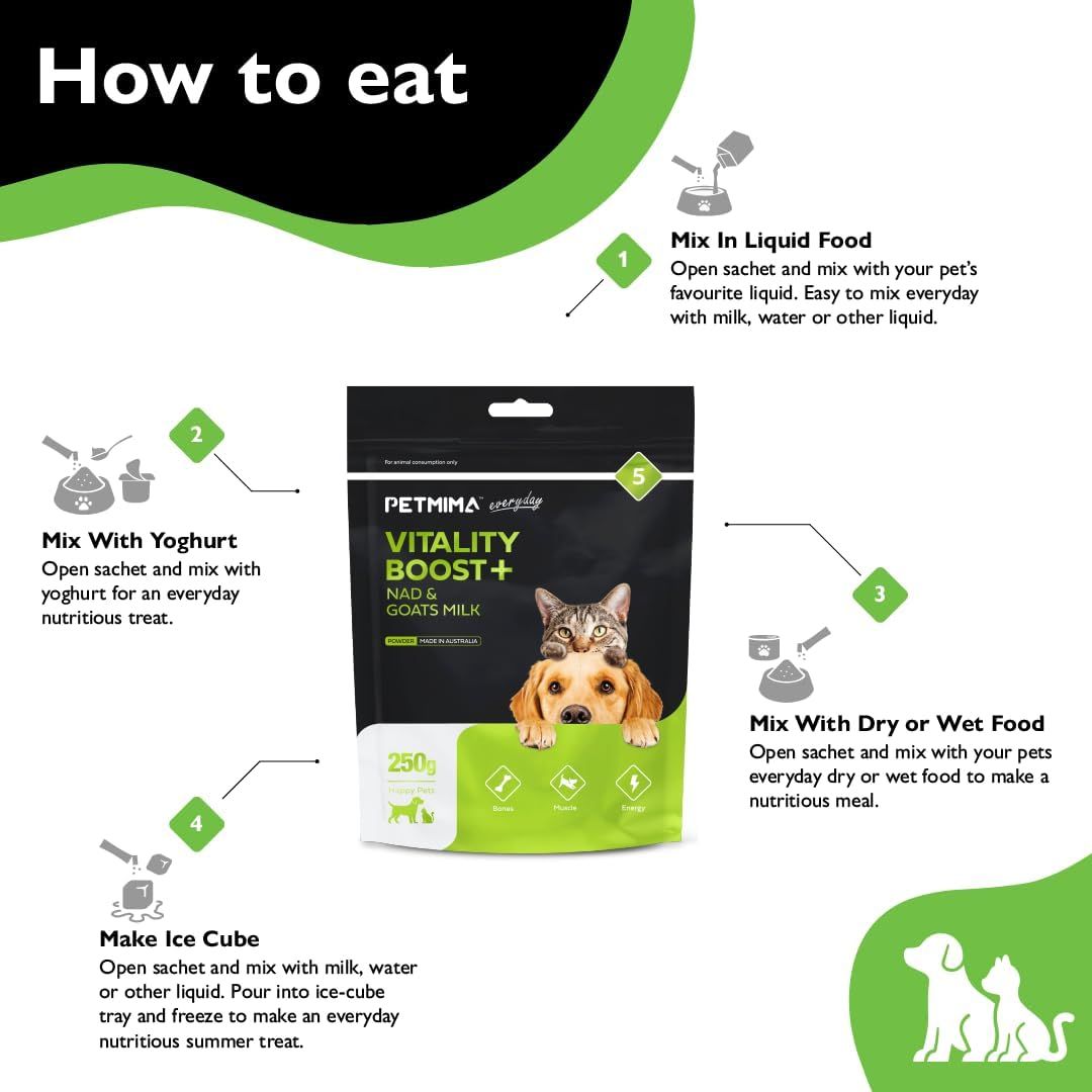 PETMIMA Vitality Boost +Nad & Goats Milk Powder | PeekAPaw Pet Supplies