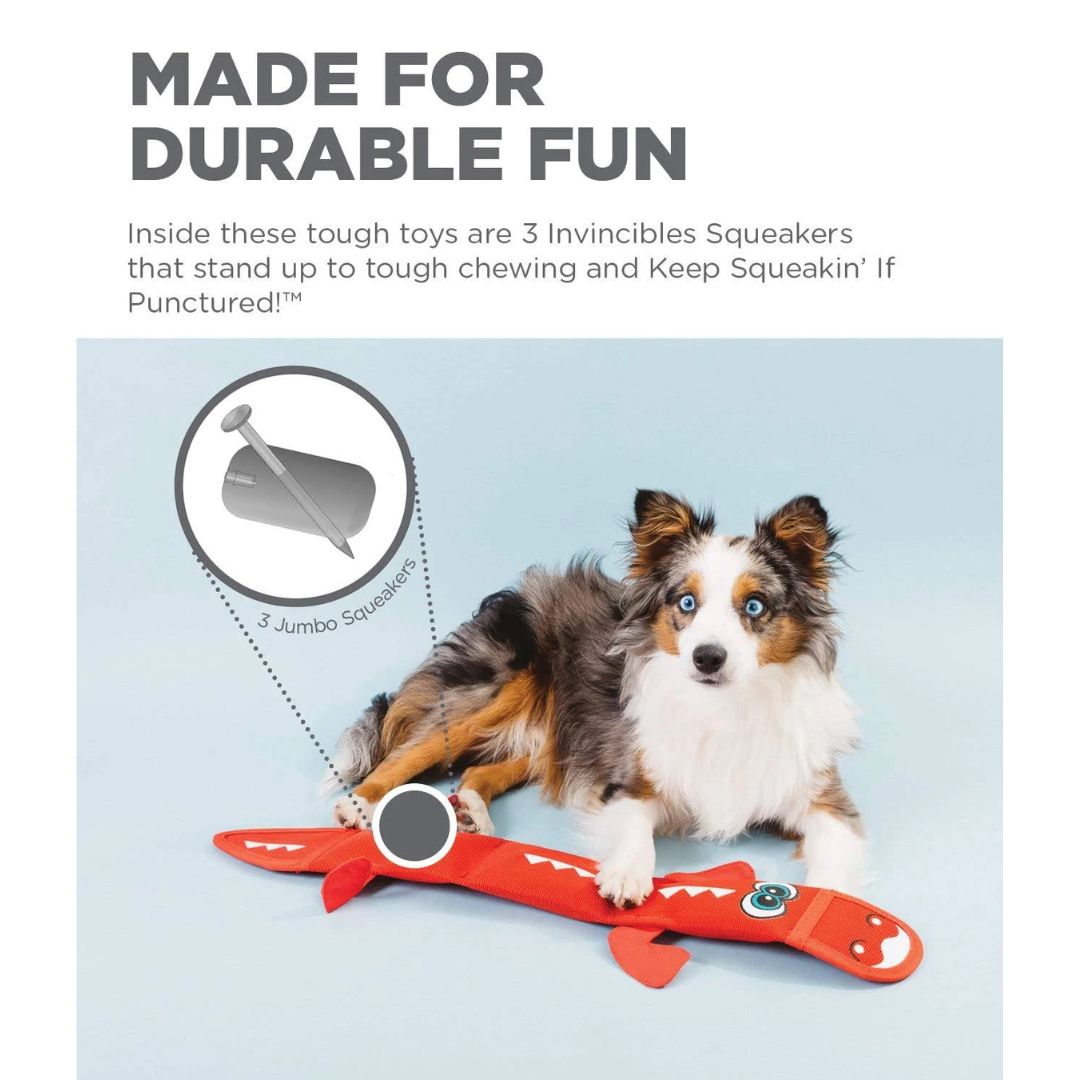 Outward Hound Fire Biterz Dragon Dog Toy - 3 Squeaker