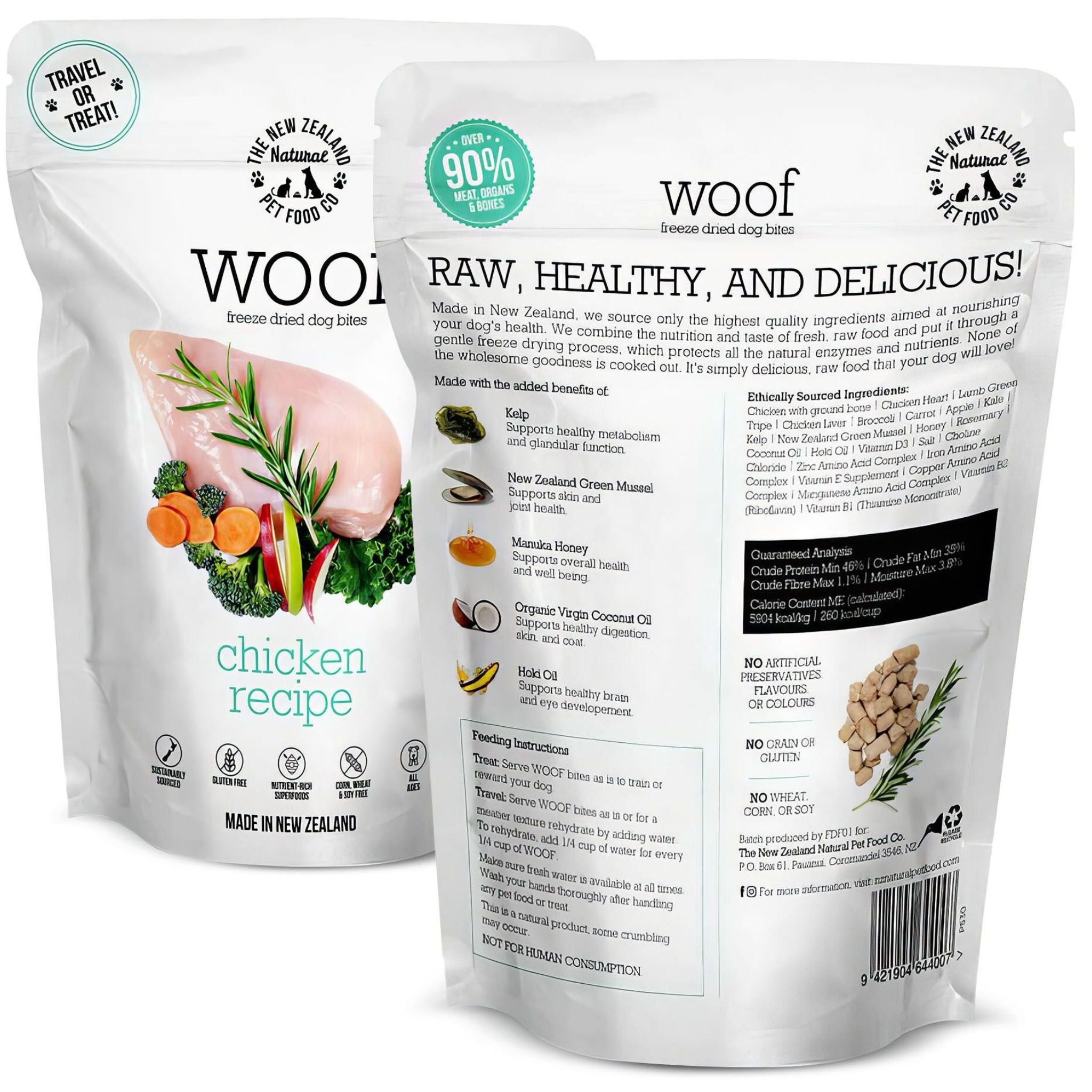 The New Zealand Natural Woof Freeze Dried Dog Food Chicken