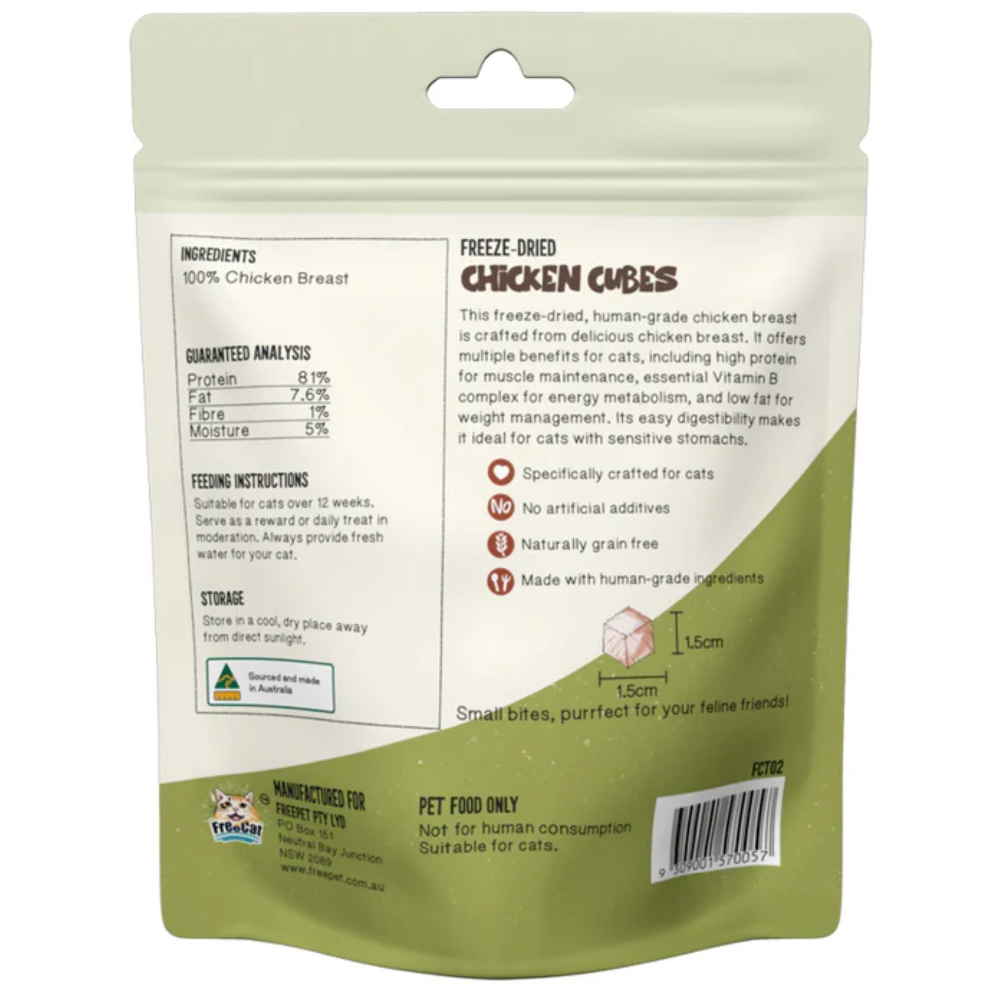 FreeCat Freeze Dried Chicken Cube Cat Treats
