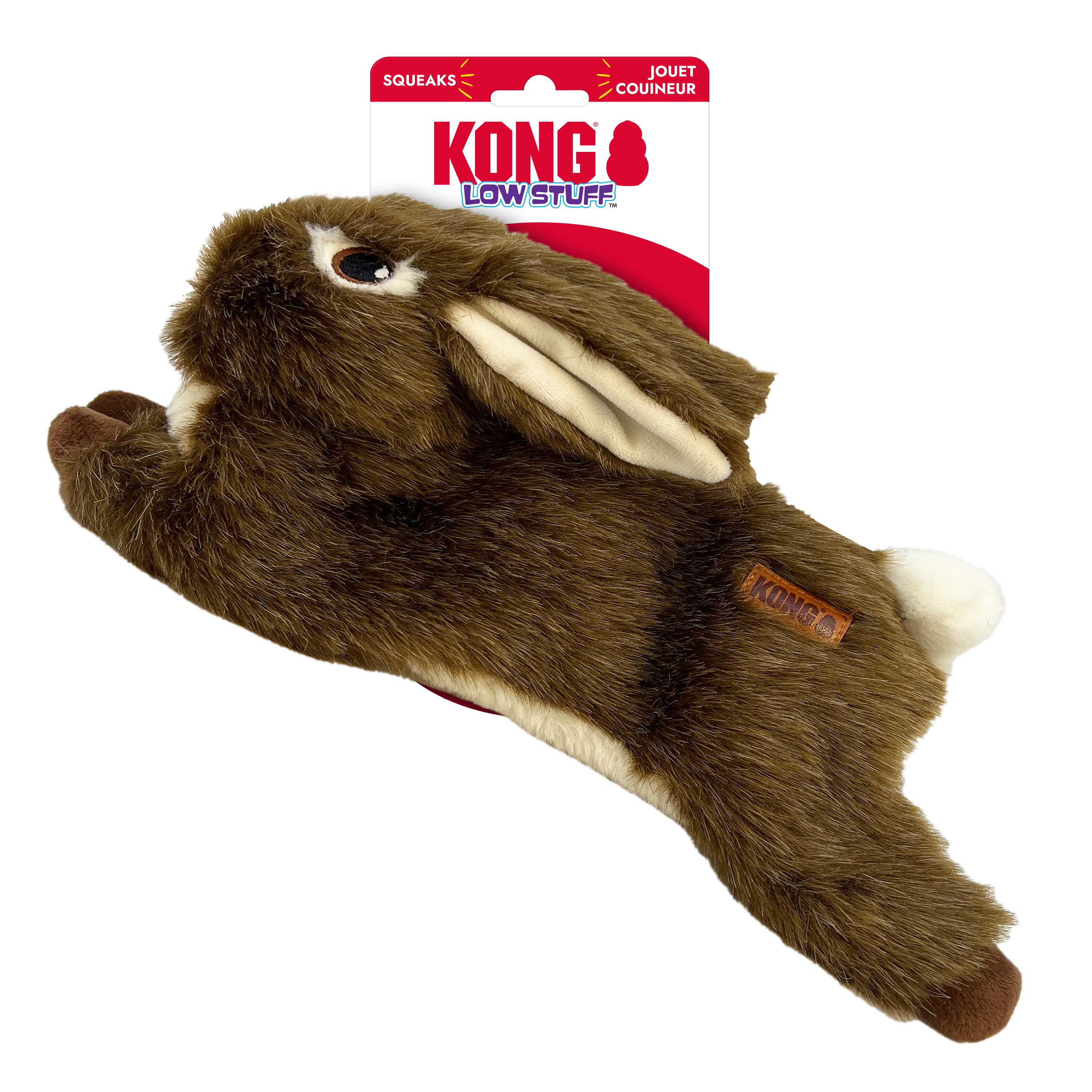 KONG Dog Toys Wild Low Stuffing Rabbit in its retail pack
