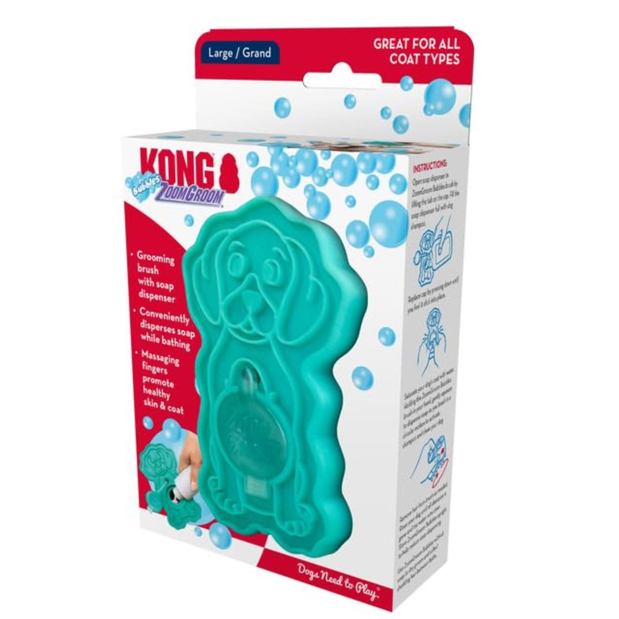KONG ZoomGroom Bubbles Grooming Brush