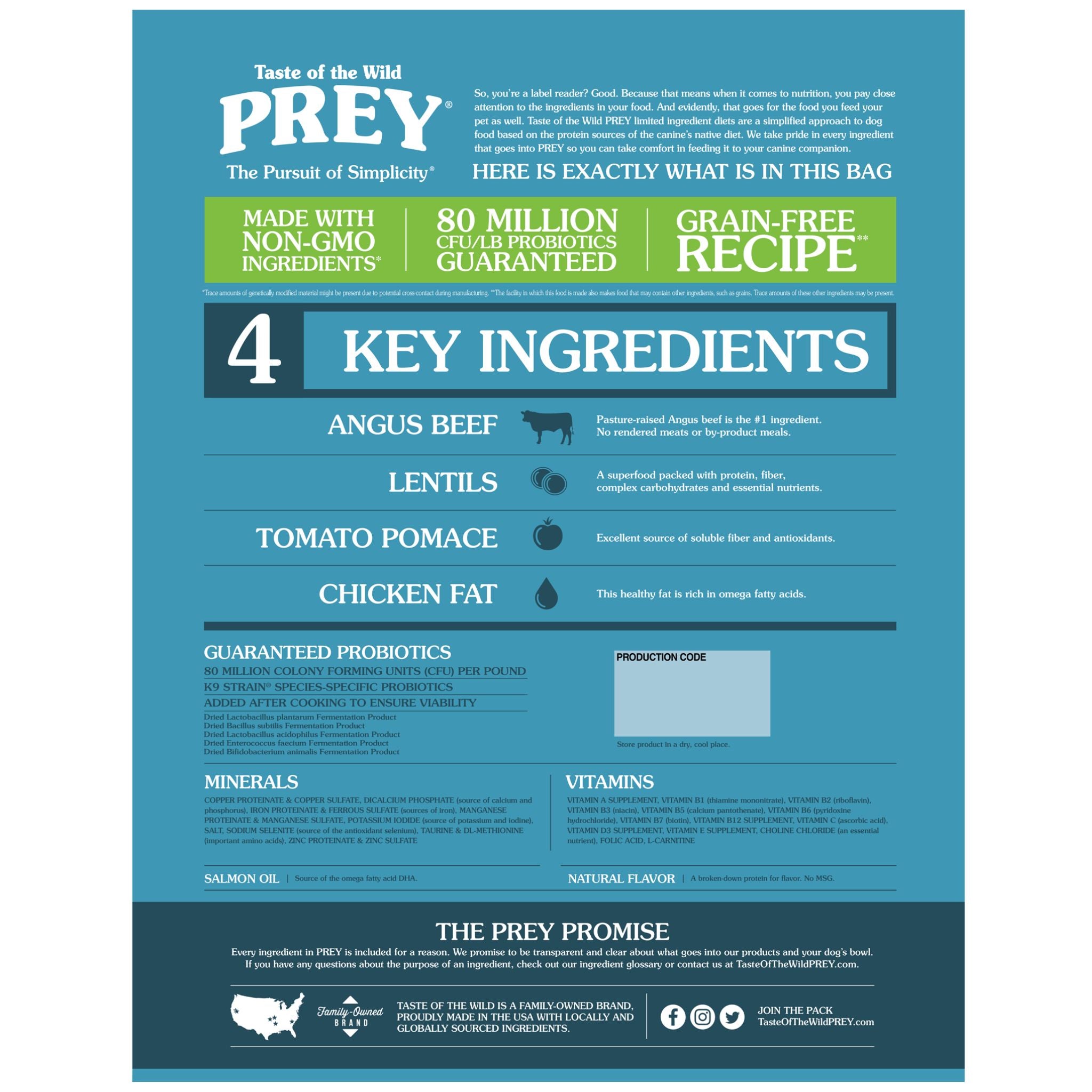 Taste of the Wild PREY Angus Beef Dog Food