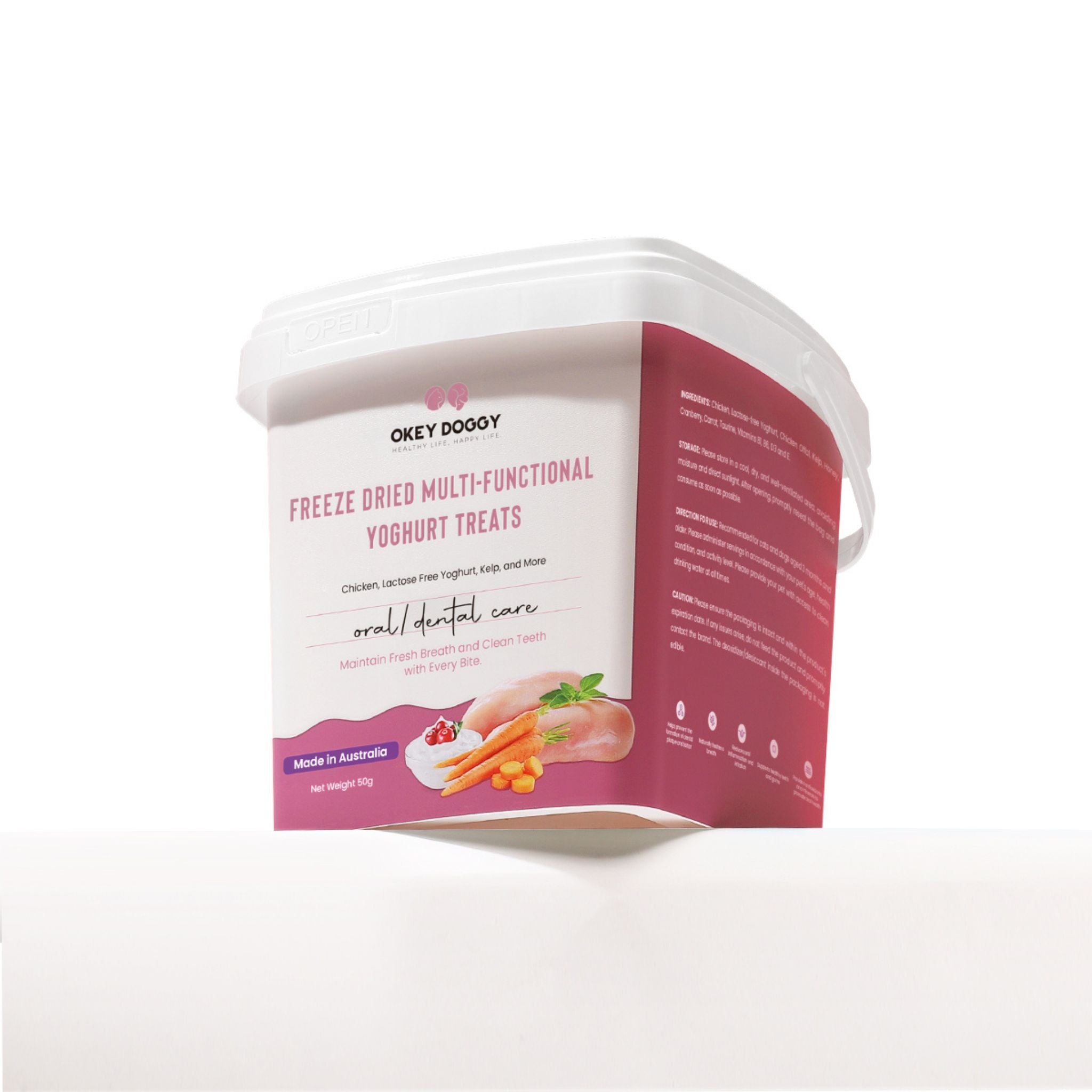 Okey Doggy Freeze Dried Multi-Functional Yoghurt Treats for Dogs & Cats Oral Dental Care