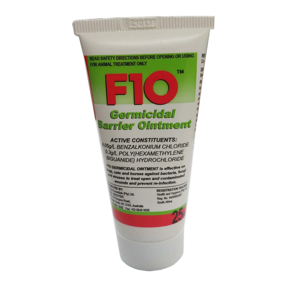 F10 Germicidal Barrier Ointment 25g tube – front
