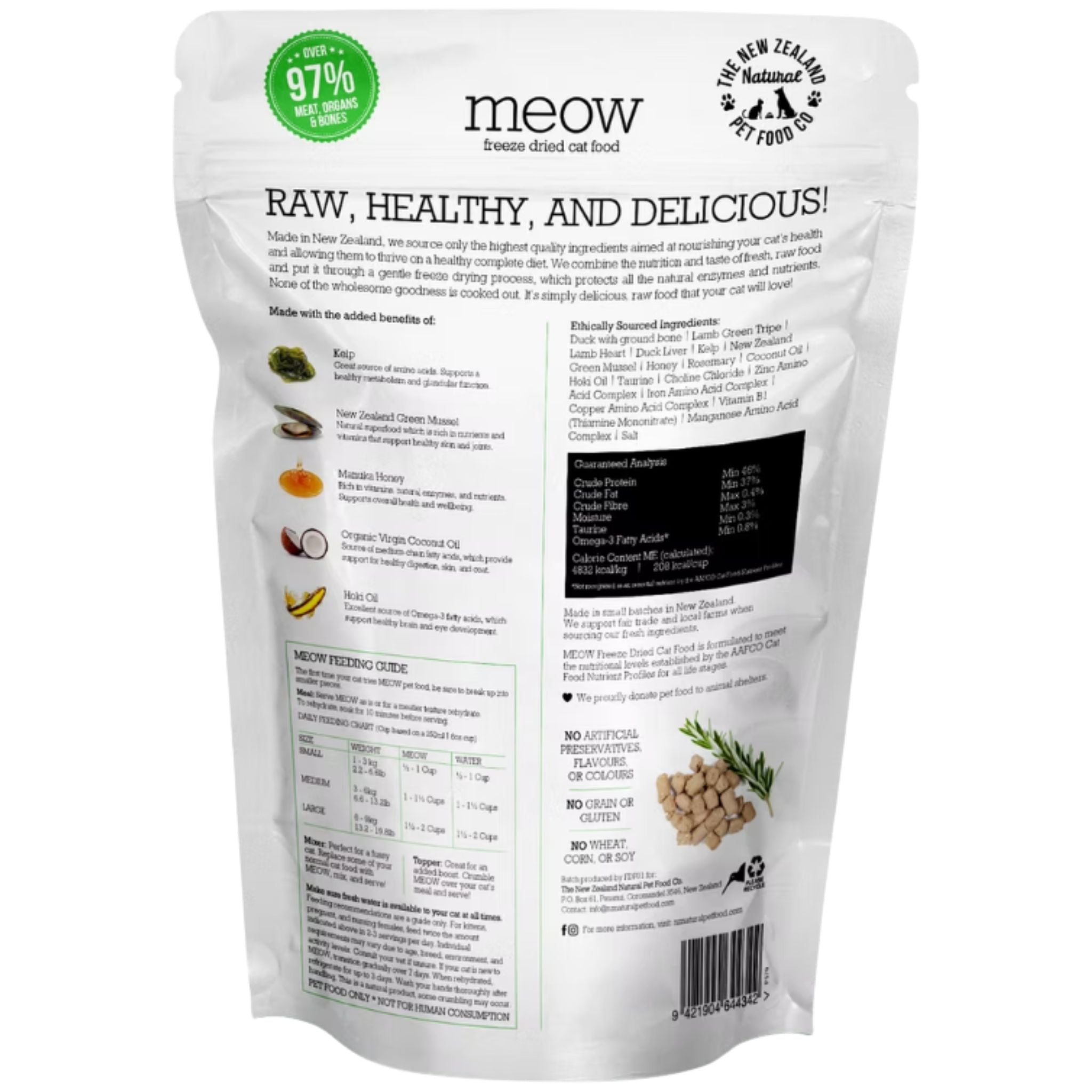 The New Zealand Natural Meow Freeze Dried Cat Food Duck