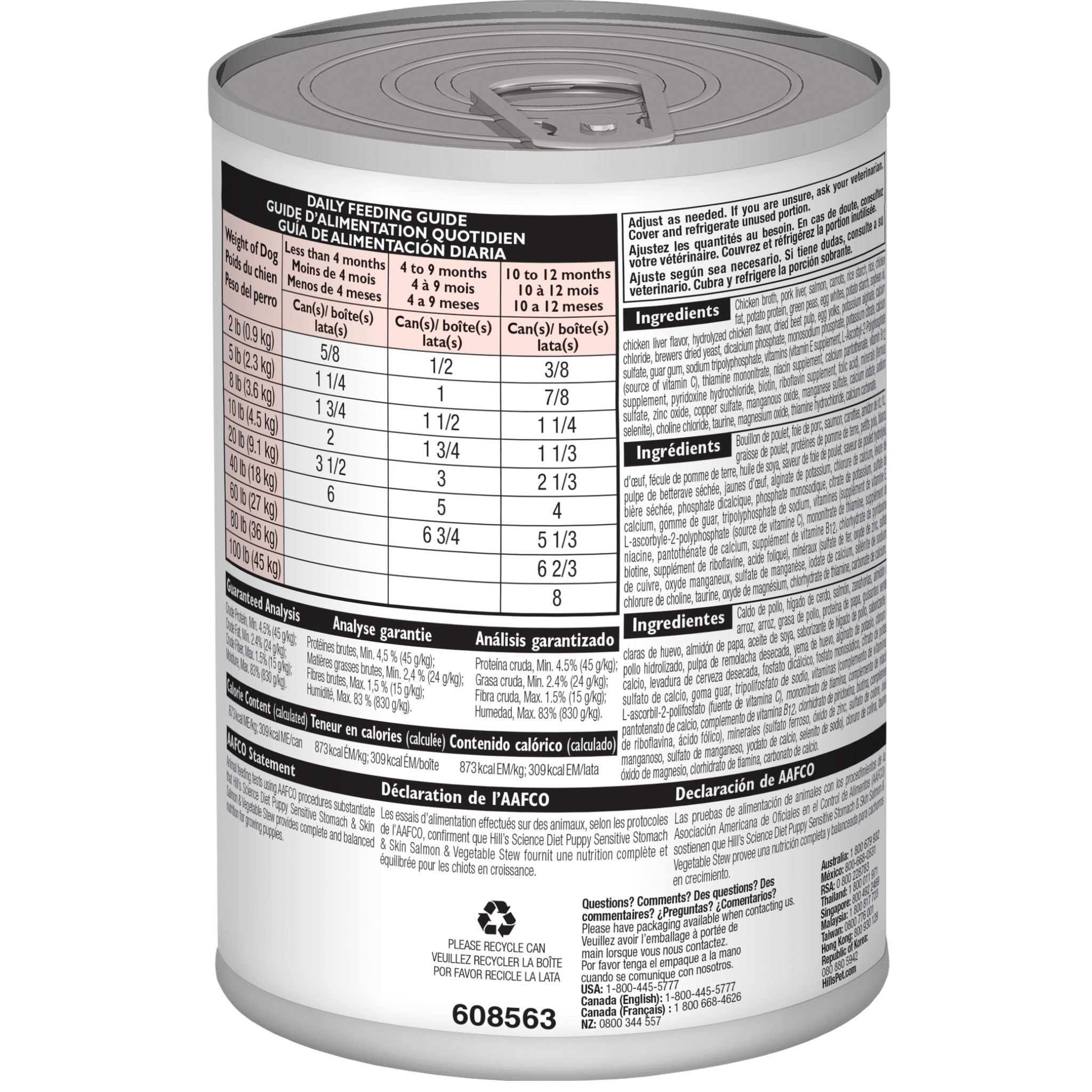 Hill's Science Diet Puppy Sensitive Stomach & Skin Salmon & Vegetable Stew