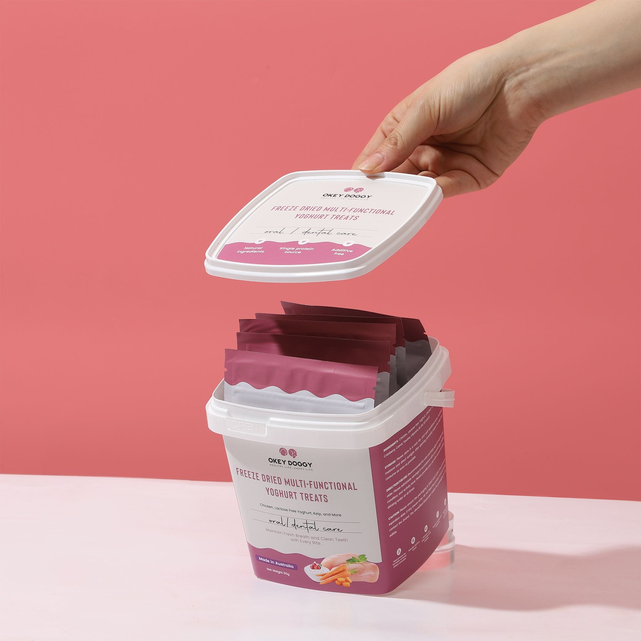 Okey Doggy Freeze Dried Multi-Functional Yoghurt Treats for Dogs & Cats Oral Dental Care