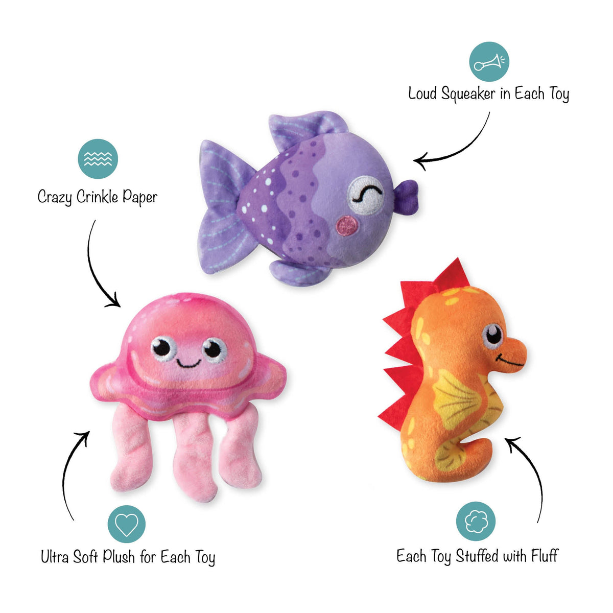Fringe Studio Plush Dog Toy Set - It's A Waterfall Life — alternate view