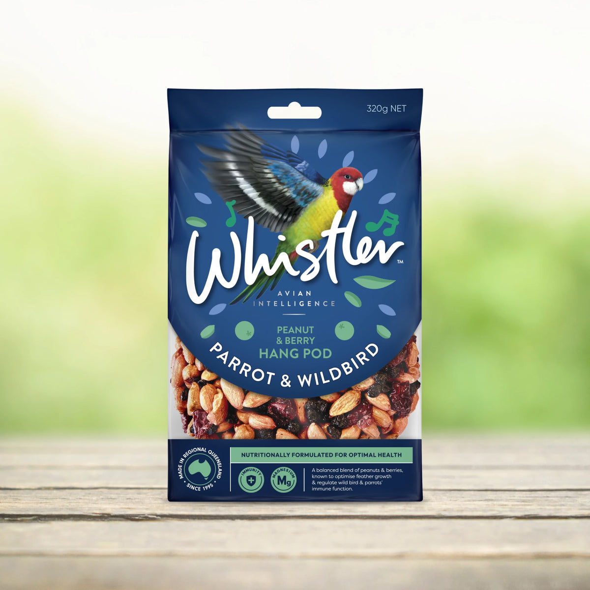Whistler Parrot & Wildbird Peanut & Berry Hang Pod 320g - front of pack