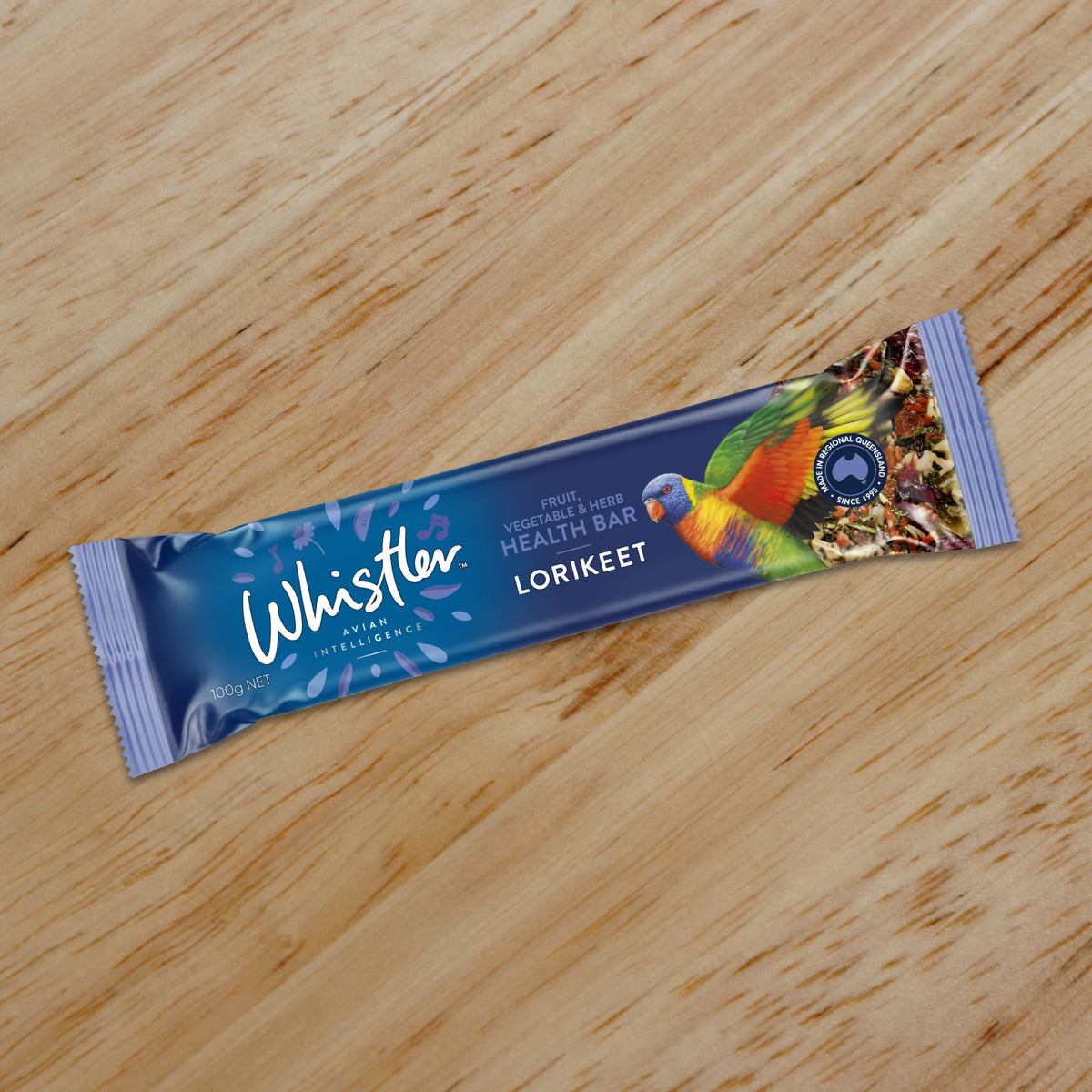 Whistler Lorikeet Health Bar 100g - individually wrapped bird treat bar