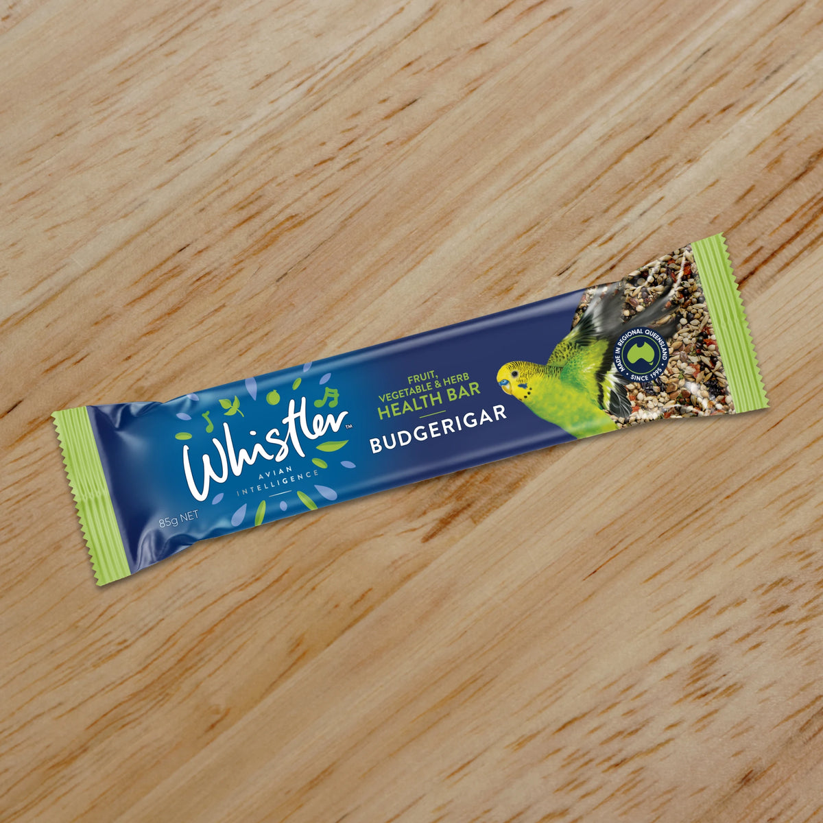 Whistler Budgie Health Bar 85g - individually wrapped bird treat bar