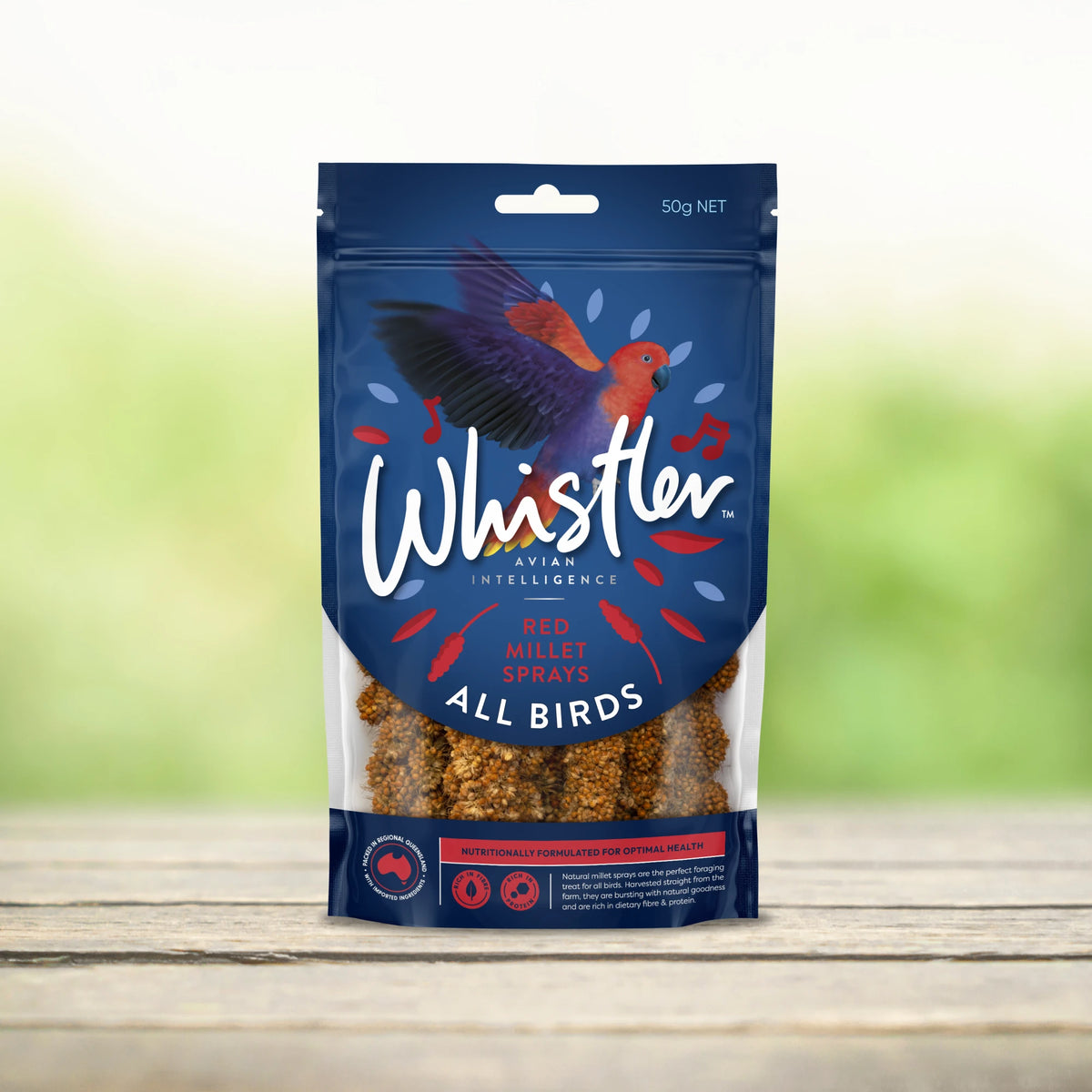 Whistler Natural Premium Red Millet Sprays for all birds - front of pack