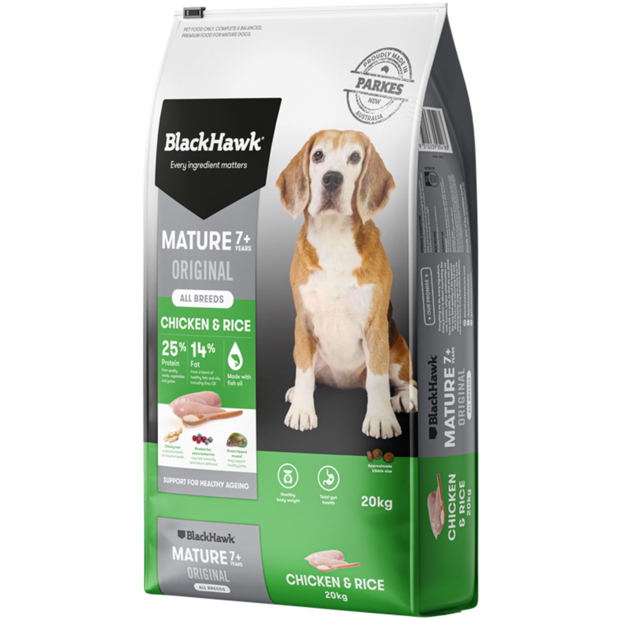 Black Hawk Chicken and Rice Original Mature Dry Dog Food