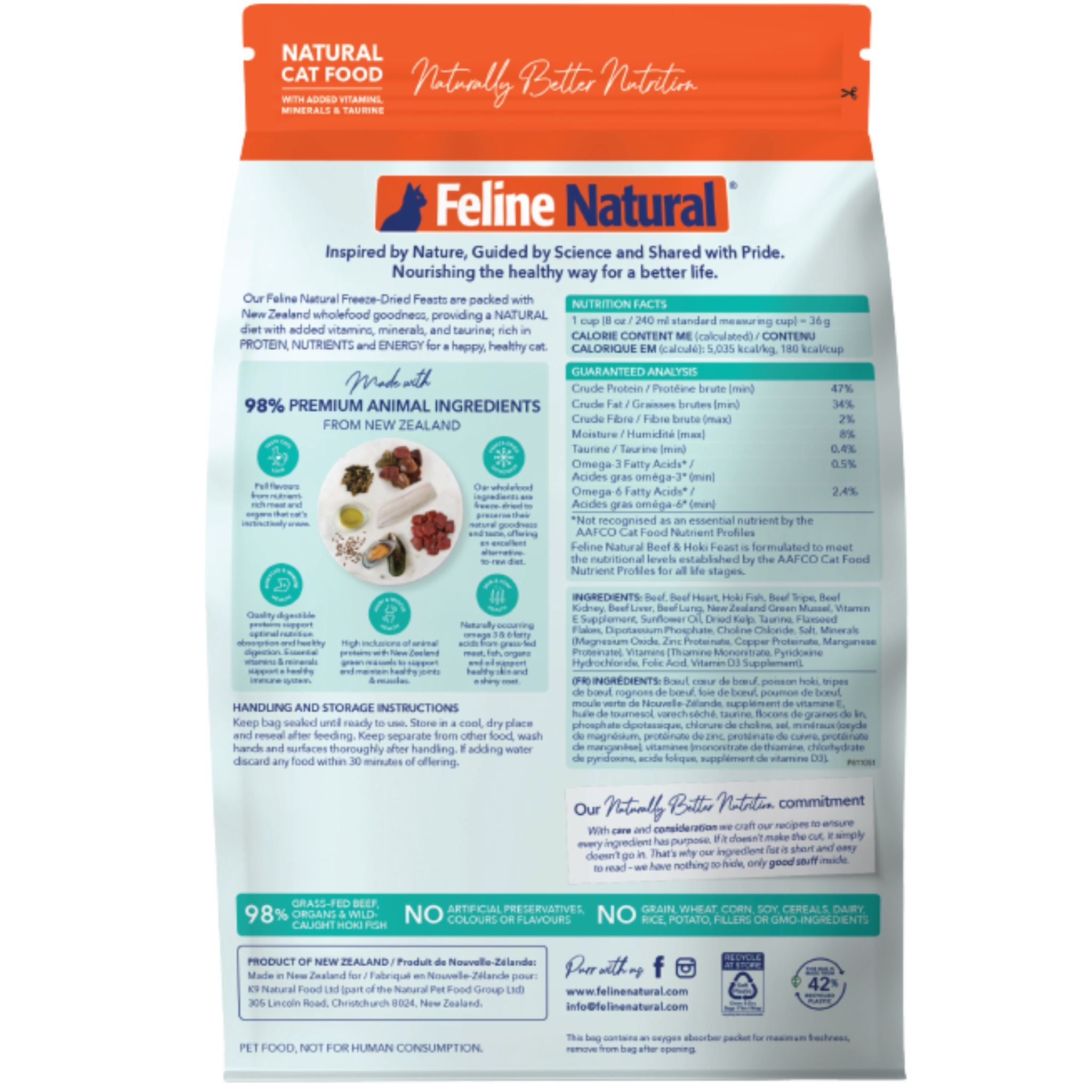 Feline Natural Freeze Dried Beef & Hoki Feast