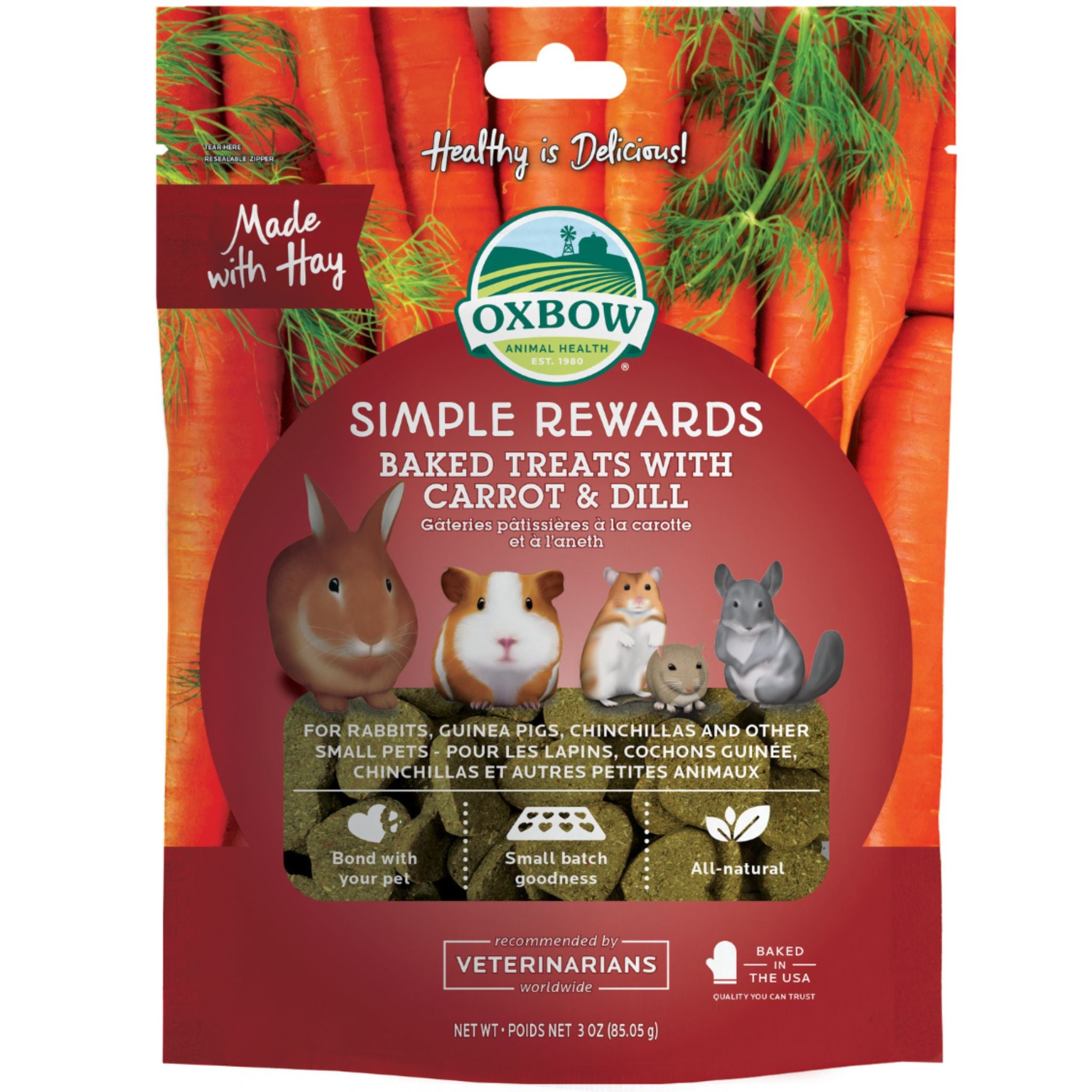 Oxbow Simple Rewards Baked Treats With Carrot & Dill