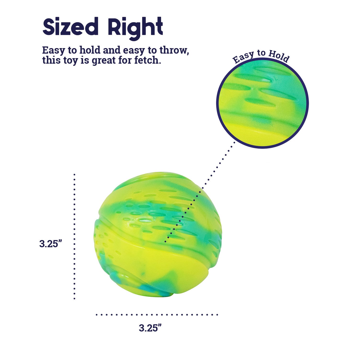 Petstages Grunt N Punt Tennis Ball Fetch Dog Toy