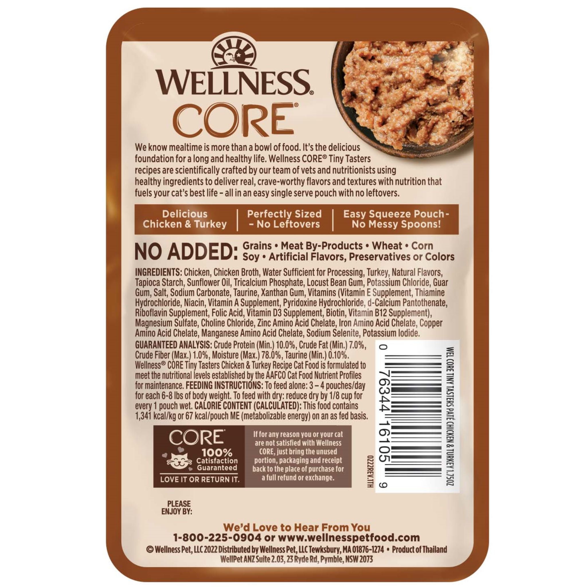 Wellness Core Wet Cat Food Tiny Tasters Chicken & Turkey Pate