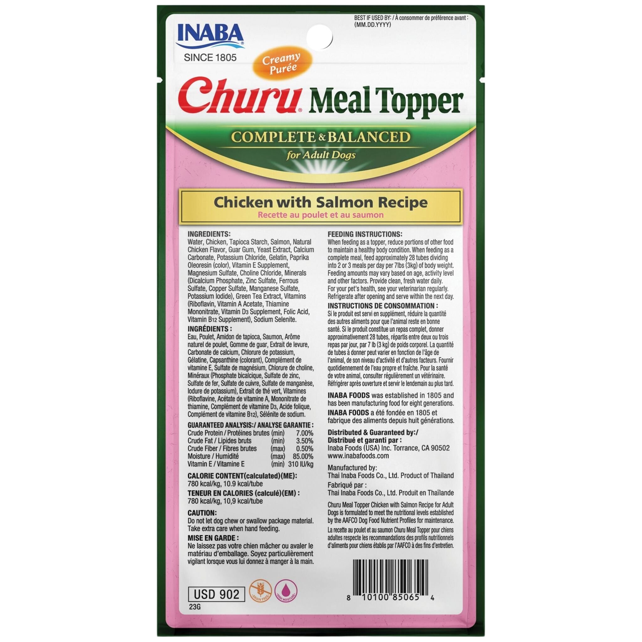 Inaba Dog Churu Meal Topper Chicken with Salmon