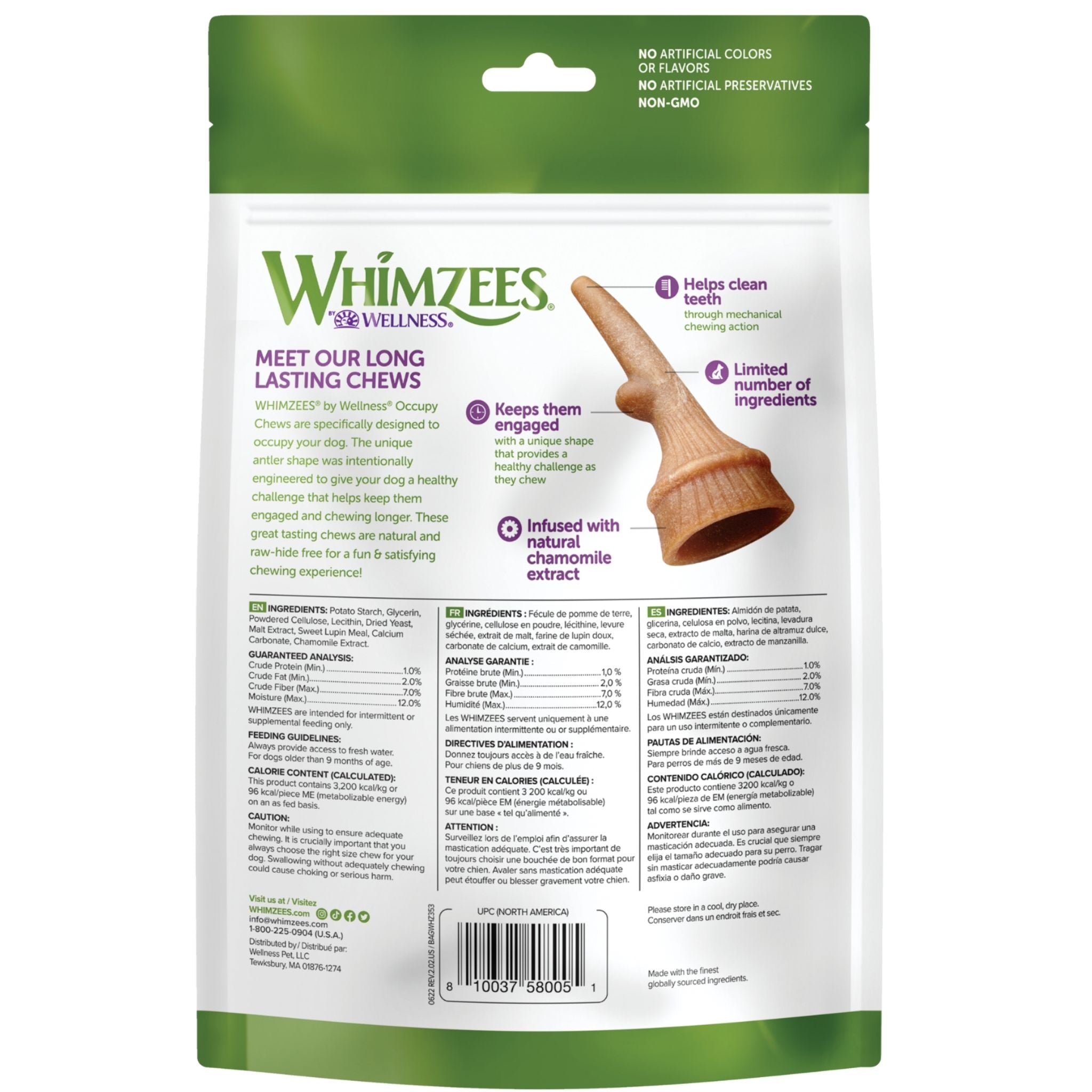 Whimzees Dental Dog Treats Occupy Antlers | PeekAPaw Pet Supplies