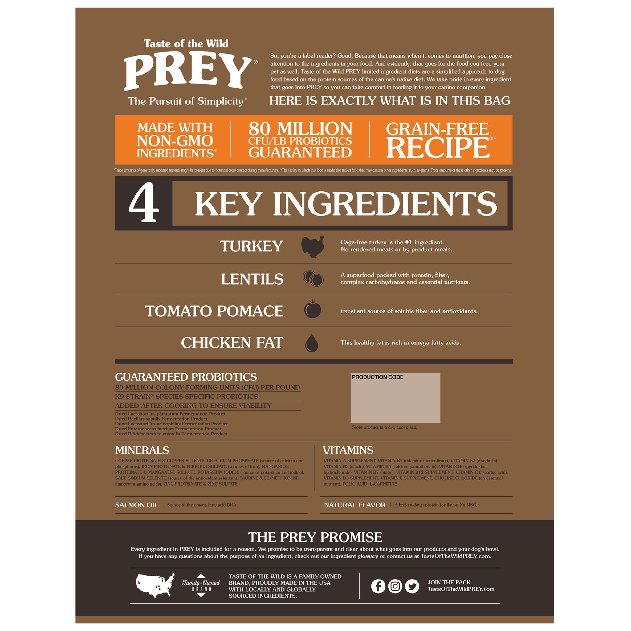 Taste of the Wild PREY Turkey Dog Food