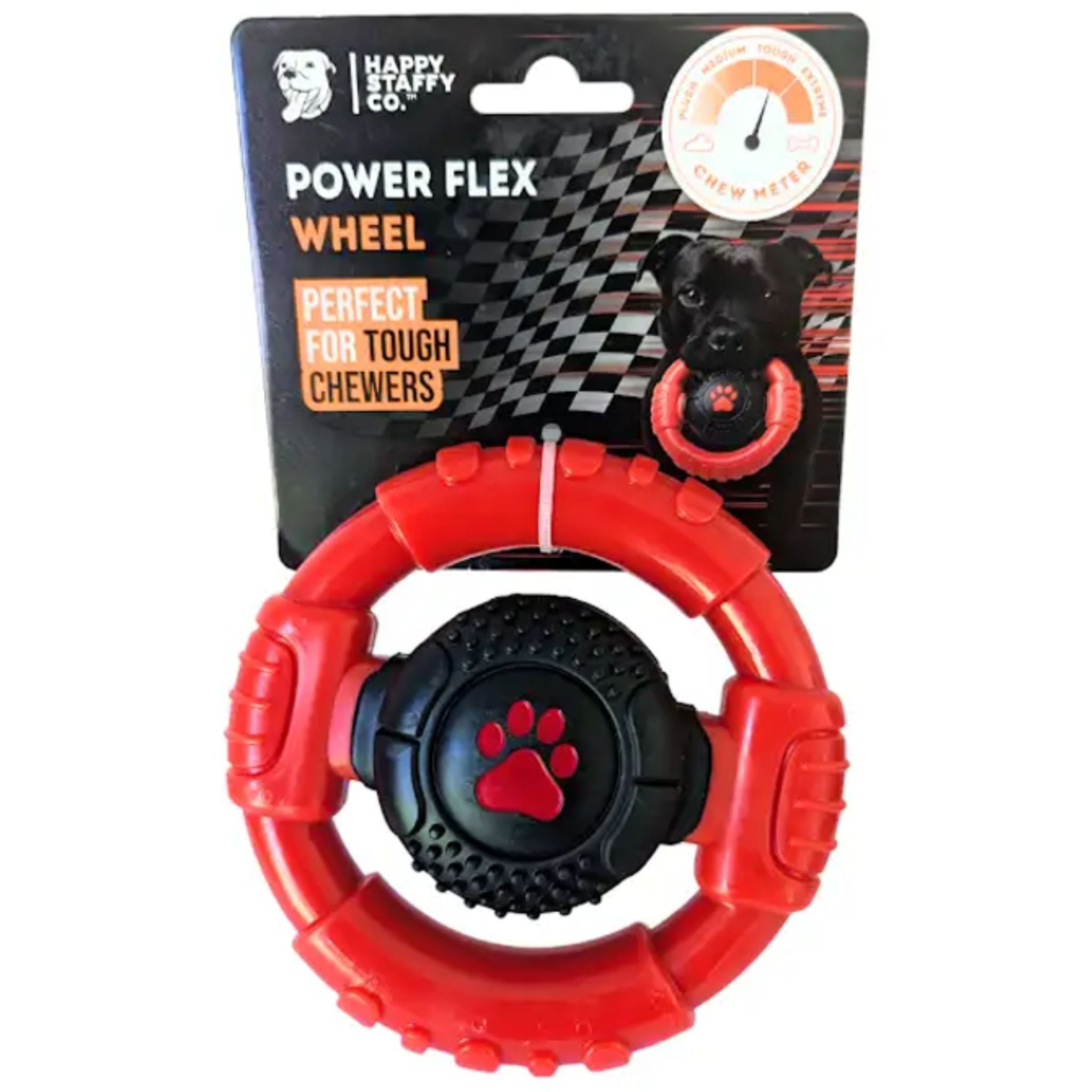 Happy Staffy Co Power Chew Wheel Dog Toy
