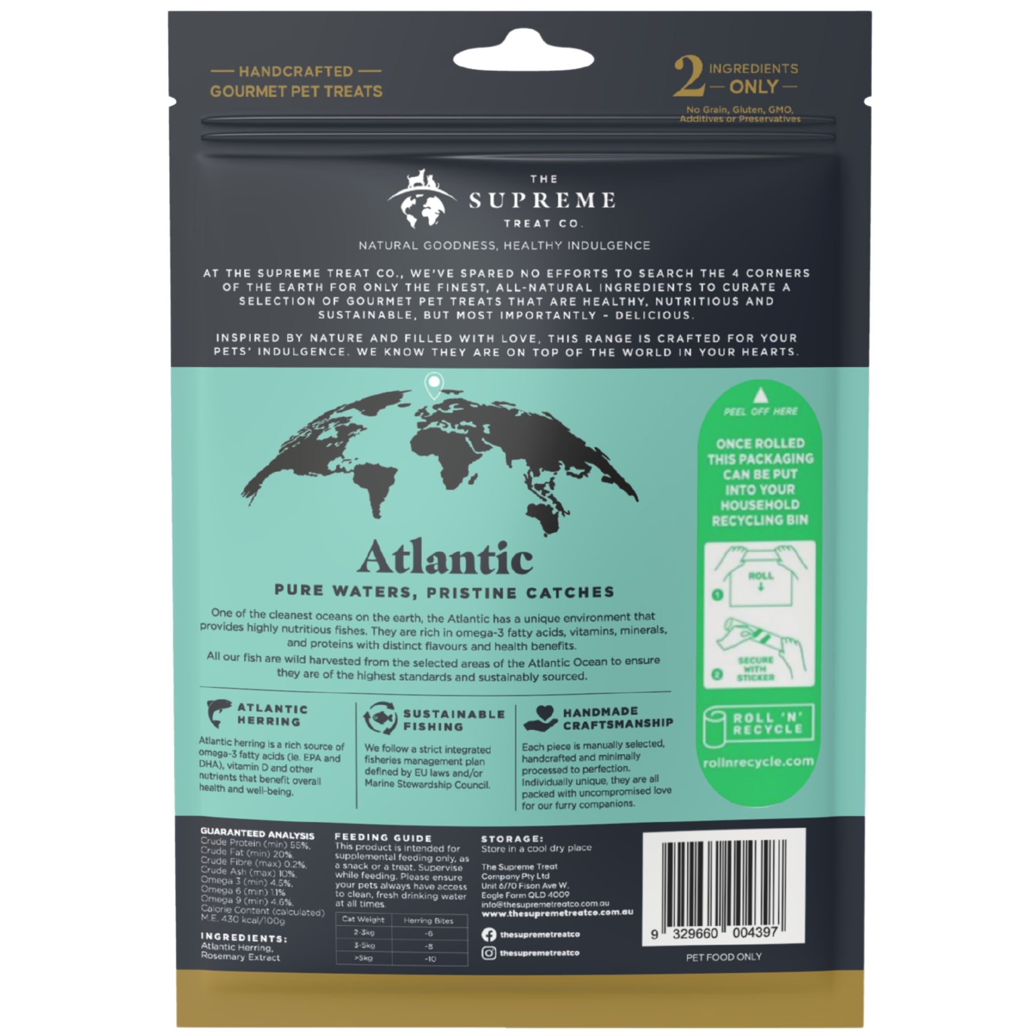 The Supreme Treat Co Herring Bites Cat Treats