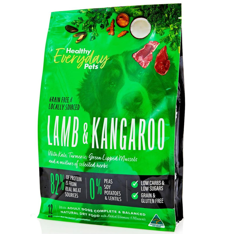 Healthy Everyday Pets Dry Dog Food Lamb & Kangaroo - 12kg  | PeekAPaw Pet Supplies