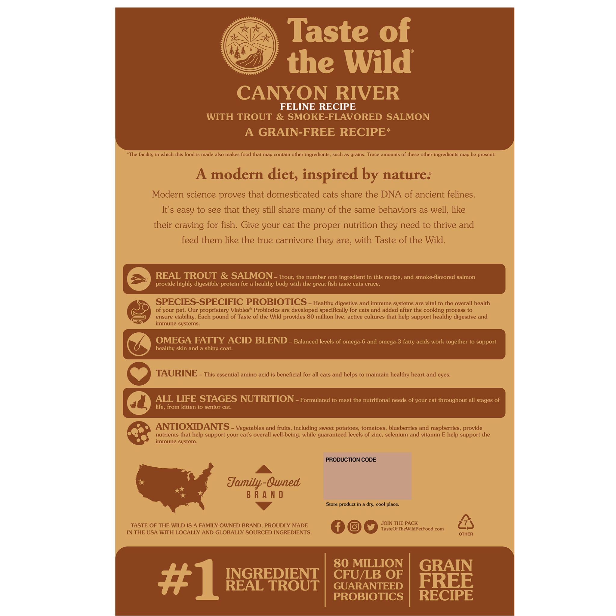 Taste of the Wild Canyon River Dry Cat Food back