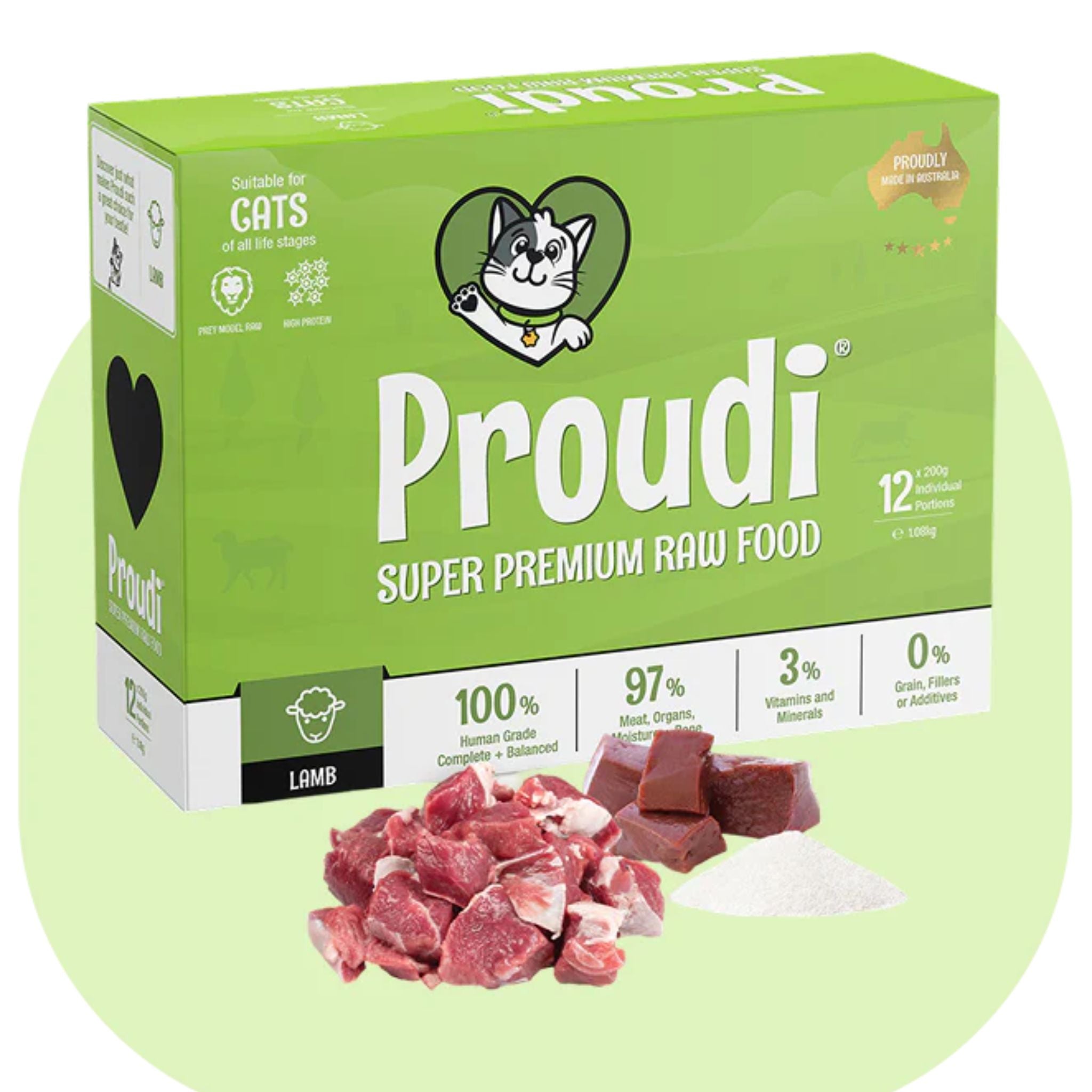 Proudi Lamb Raw Patties for Cats