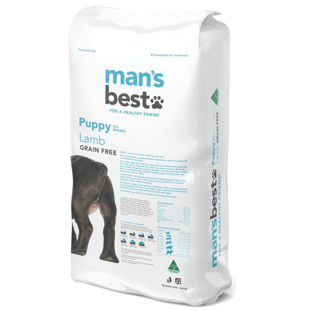 Mans Best Puppy Dog Food Lamb - Back | PeekAPaw Pet Supplies