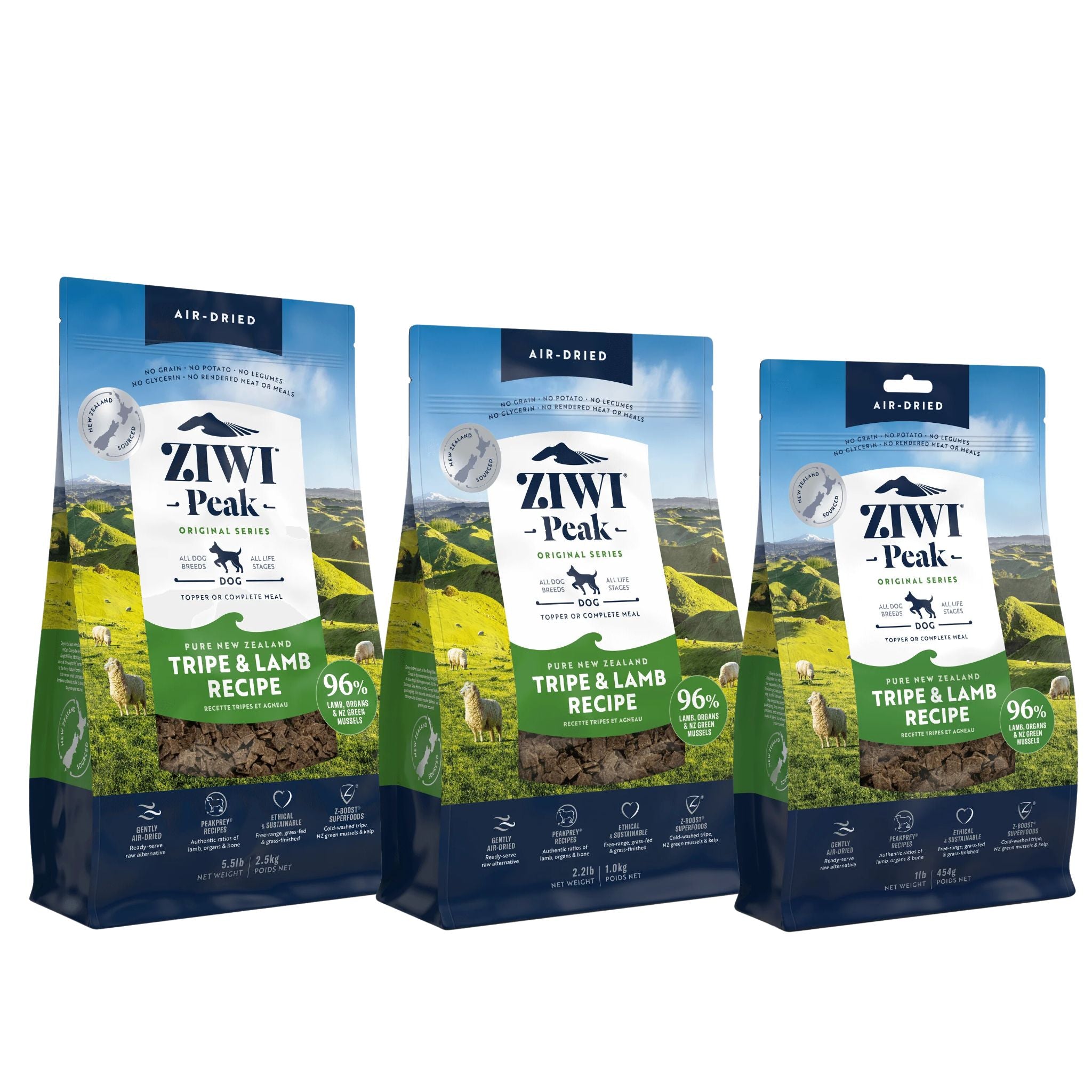 ZIWI Peak Dog Food Air Dried Tripe & Lamb | PeekAPaw Pet Supplies
