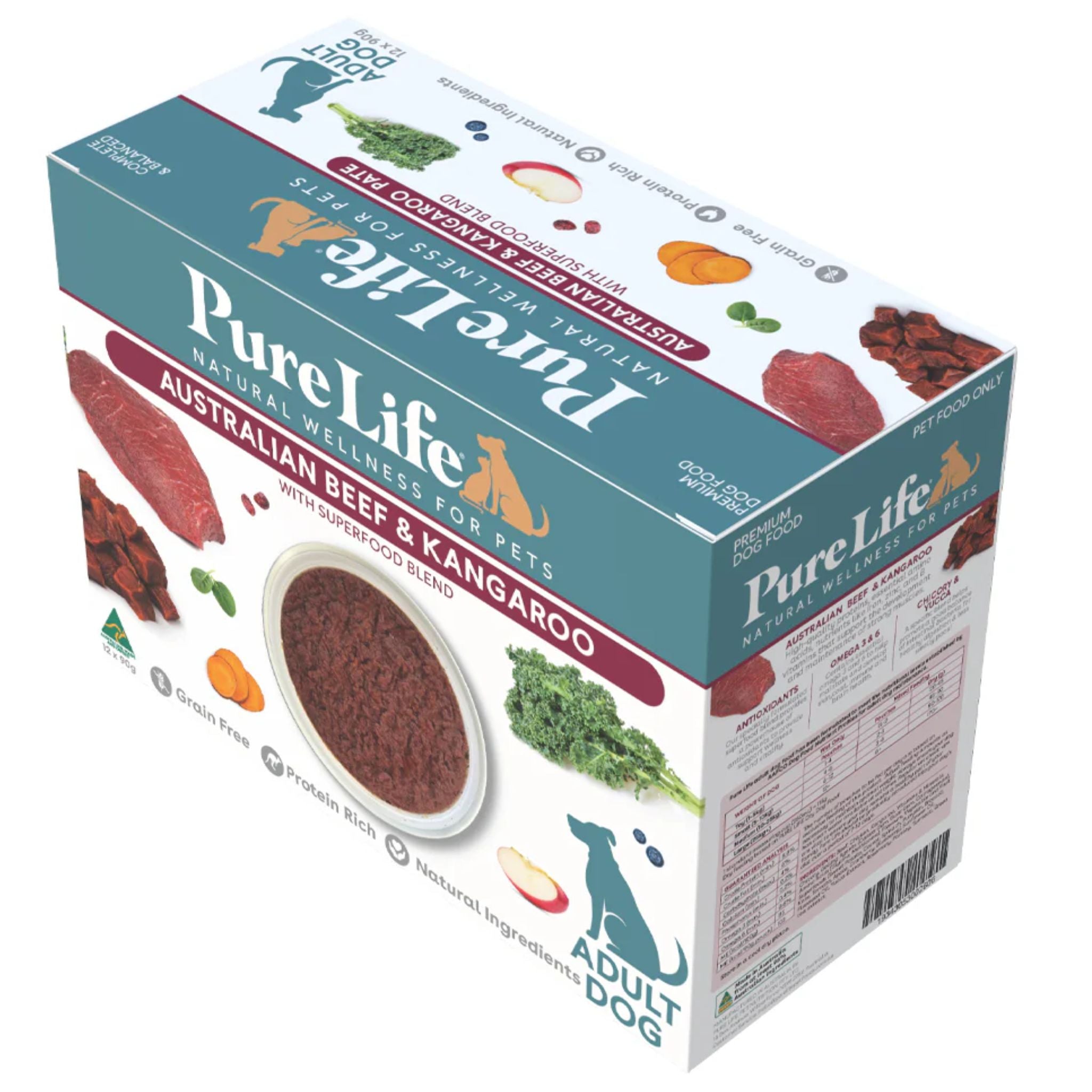 Pure Life Wet Dog Food Australia Beef & Kangaroo Pate