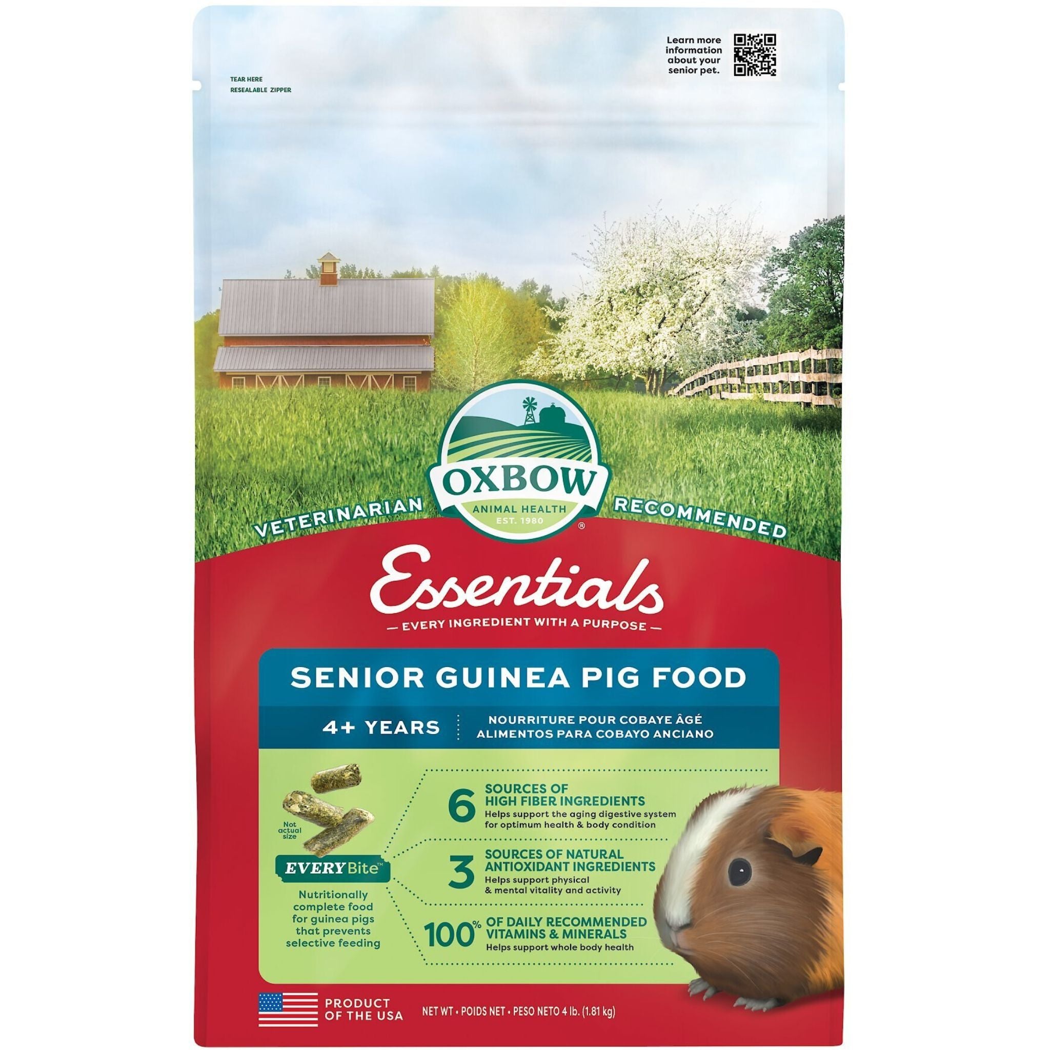 Oxbow Essentials Senior Guinea Pig Food PeekAPaw